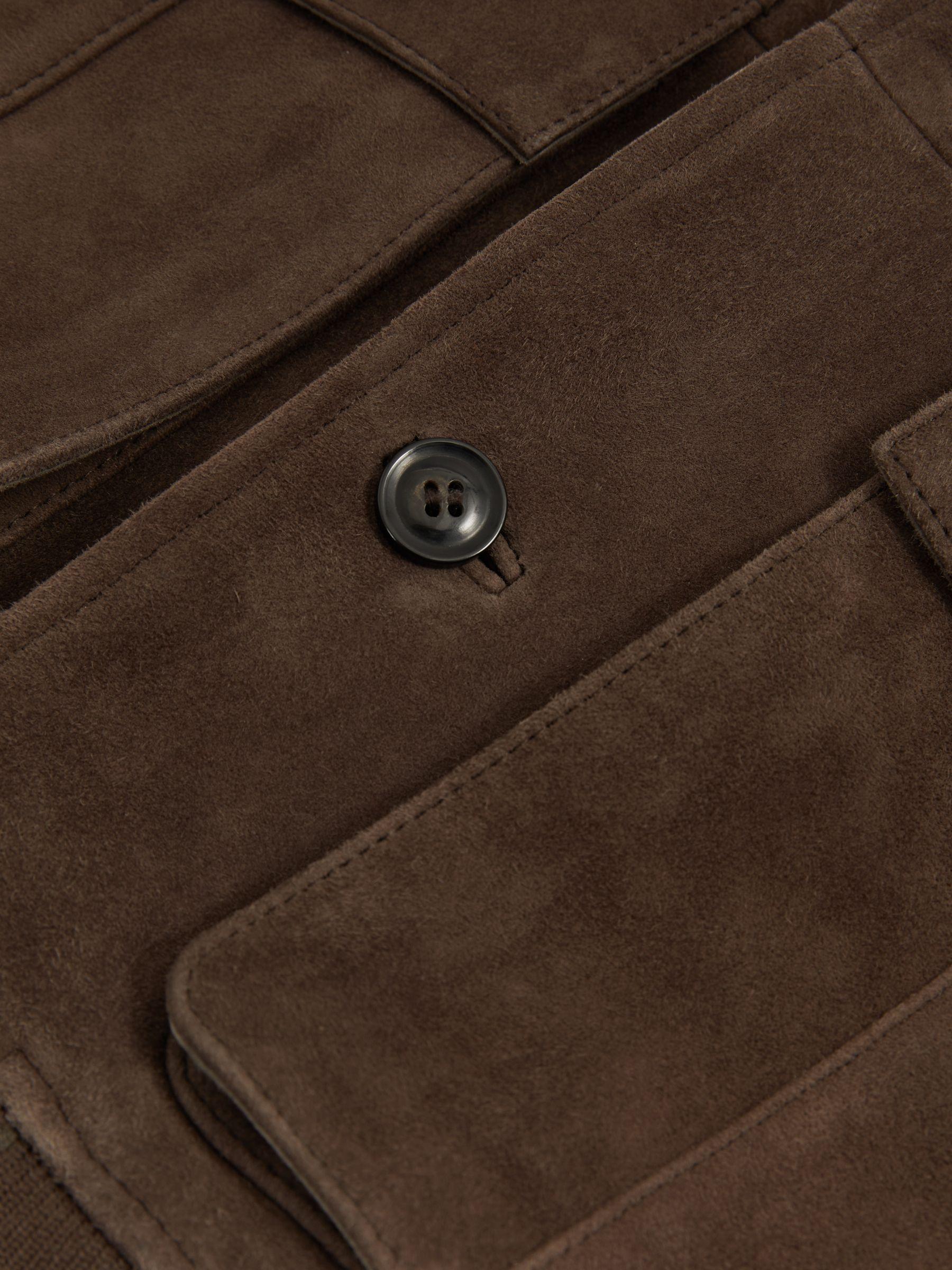 Suede Harrington Jacket in Chocolate Brown Product Image