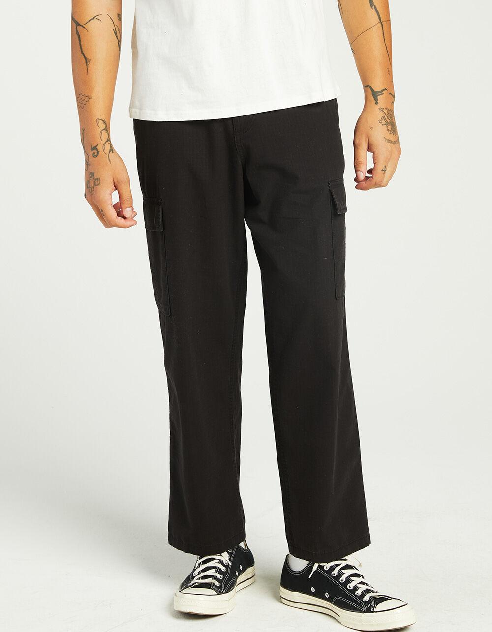 RSQ Mens Loose Cargo Ripstop Pants - WASHED BLACK Product Image