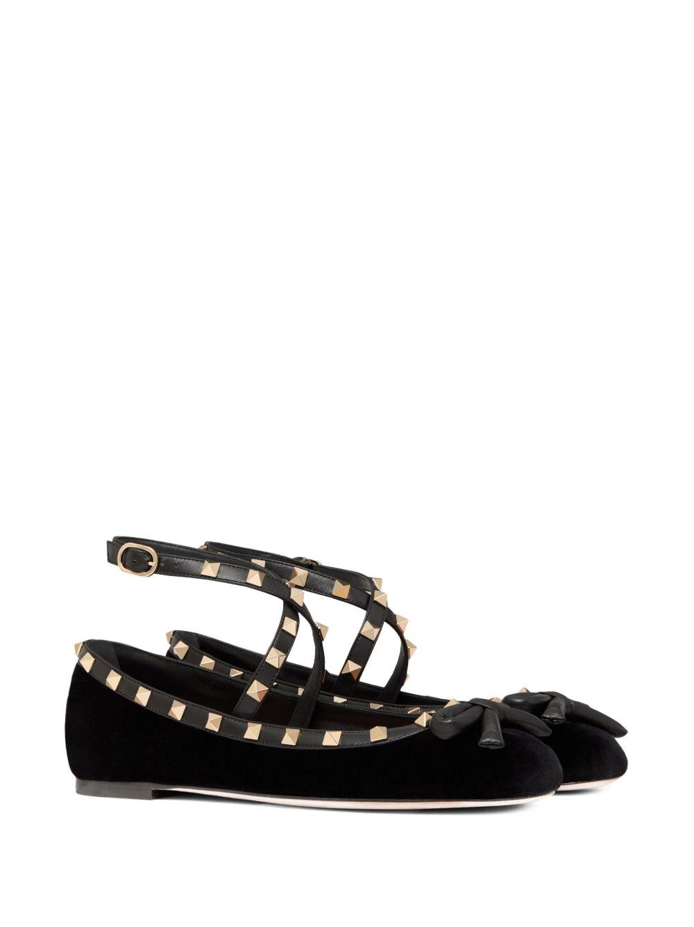 Rockstud velvet ballet flats Product Image