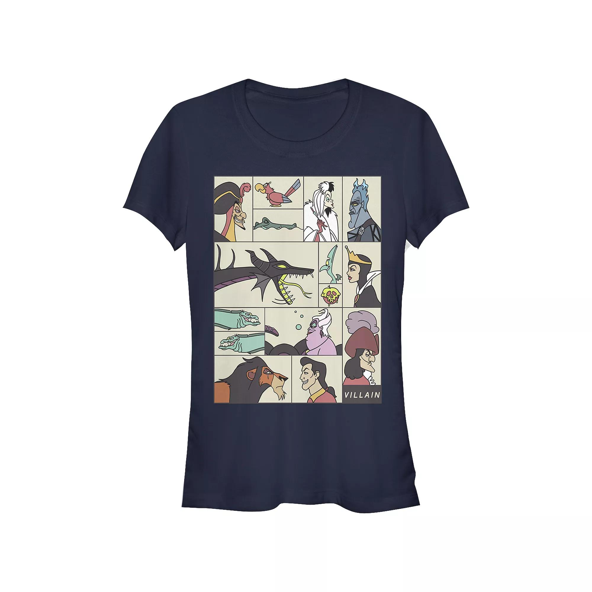 Disney Villains Square Portrait Profiles Juniors' Fitted Graphic Tee, Girl's,  Product Image