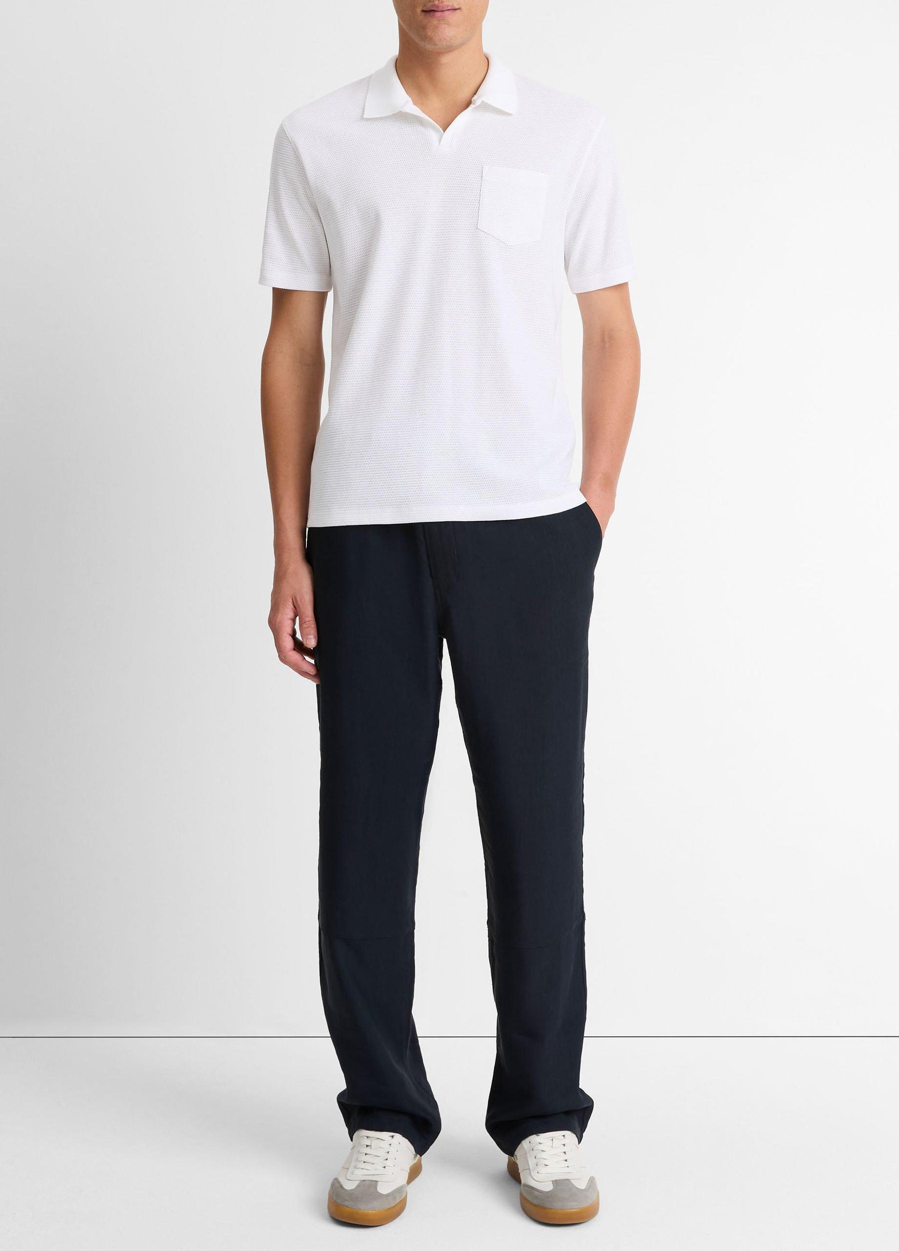 Cotton-Blend Johnny-Collar Polo Shirt Product Image