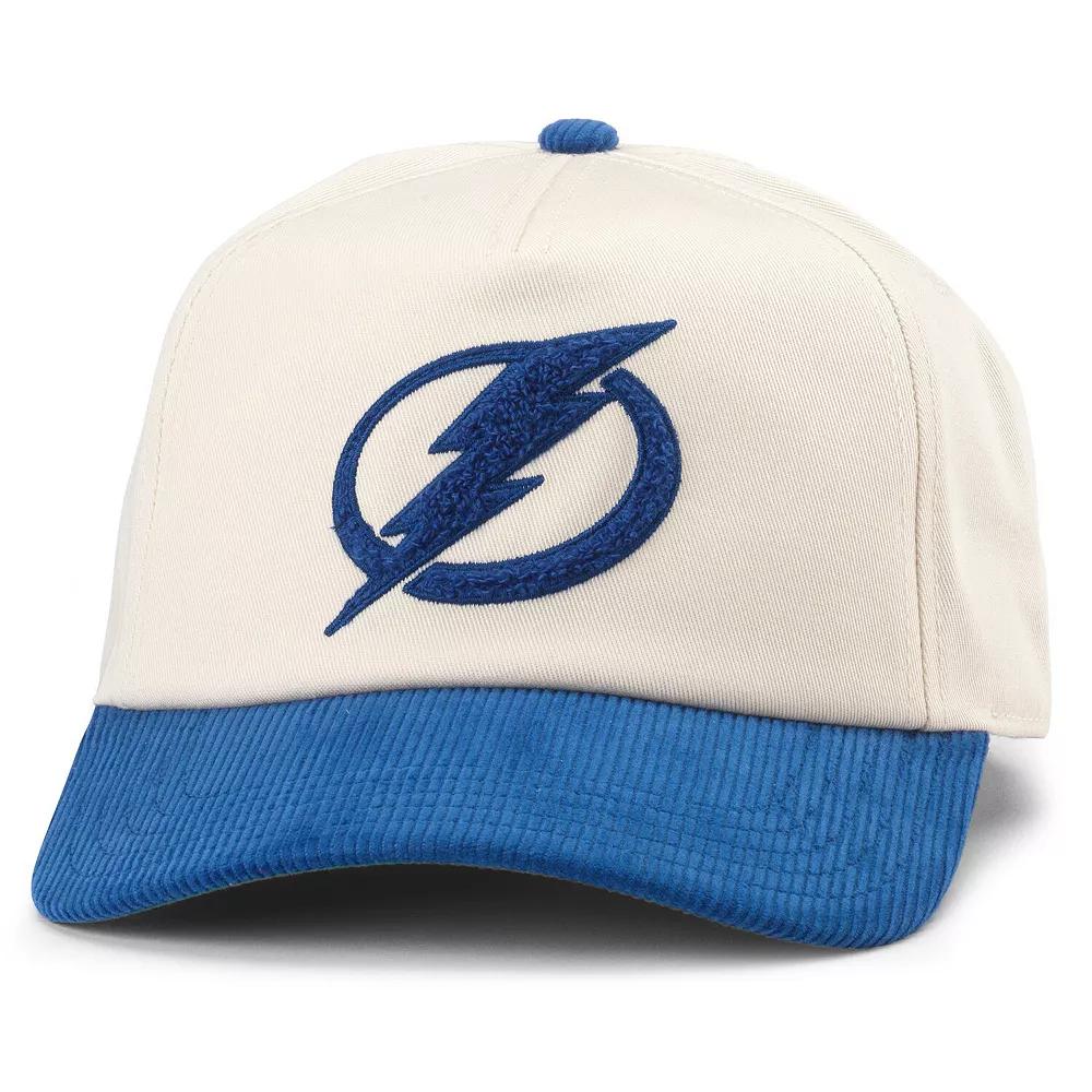 Men's American Needle White/Blue Tampa Bay Lightning Burnett Adjustable Hat, Lgh Beige Product Image