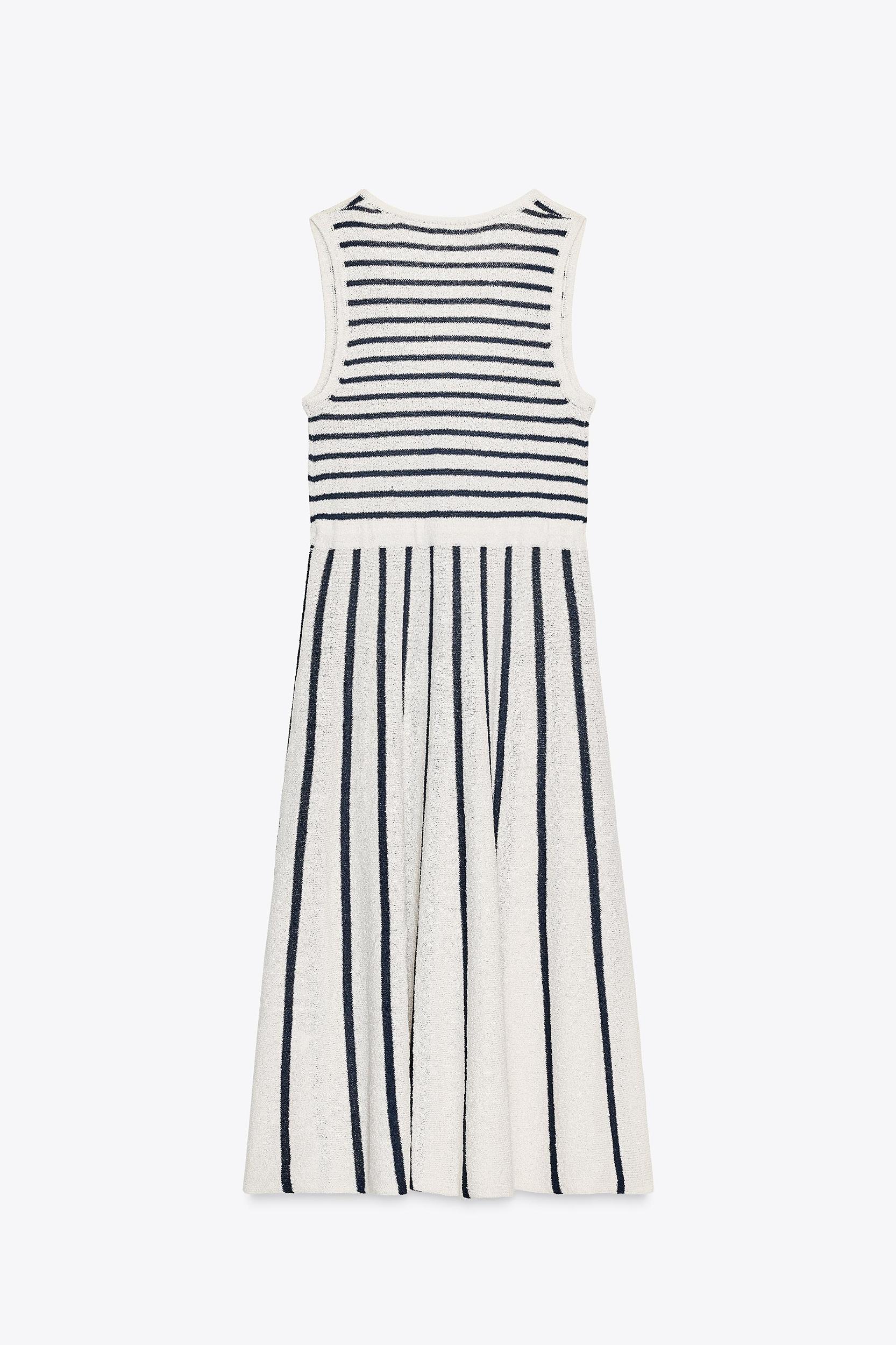 STRIPED CUT-OUT KNIT DRESS Product Image