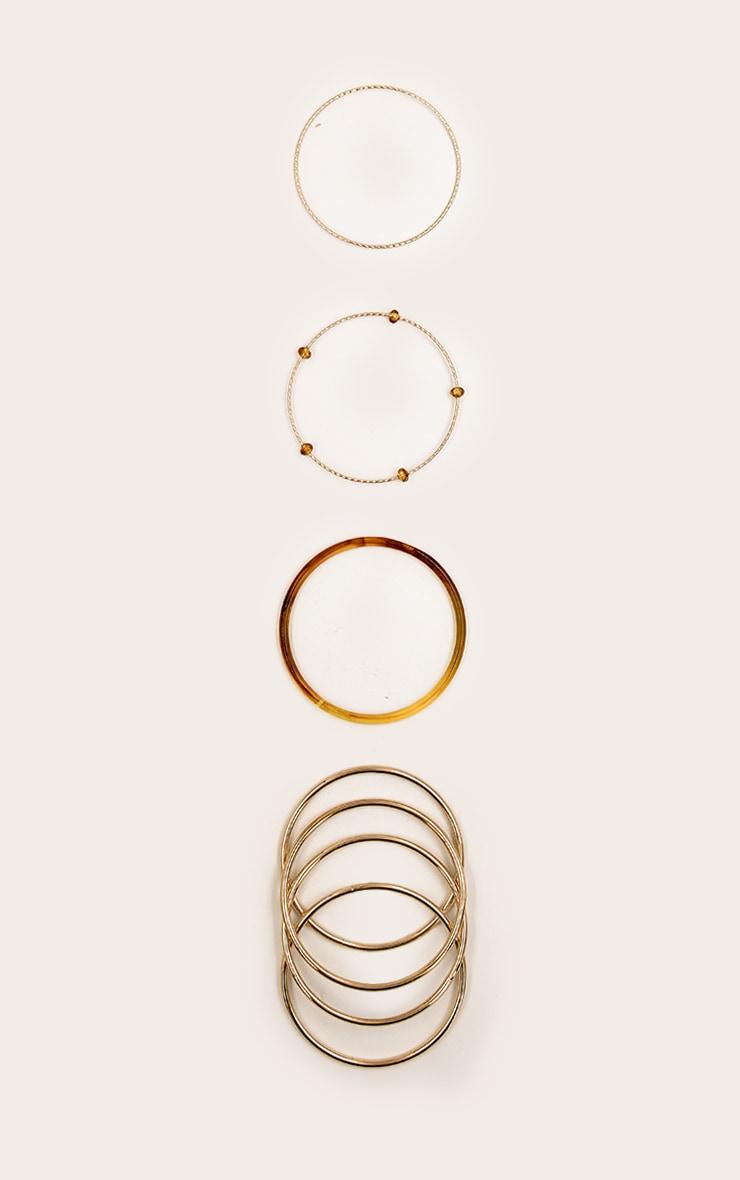 Gold Textured Multi-Pack Brown Resin Bangles Product Image