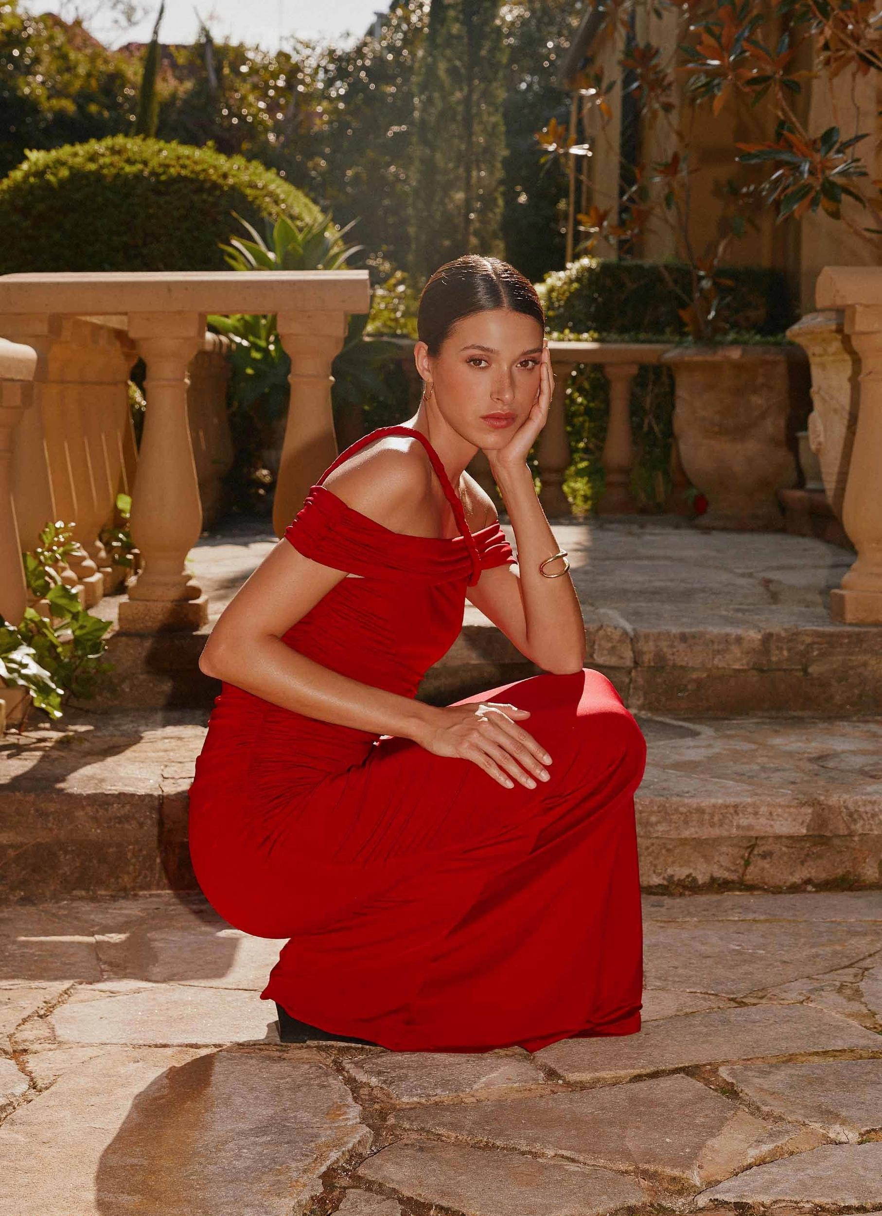 After This Maxi Dress - Raspberry Product Image