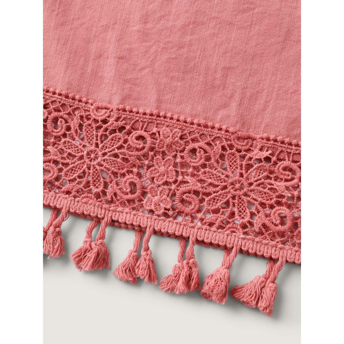 Plus Size Lace Cut-Out Hem Ruffled Shorts Women Watermelon Beach Tassels Wide Leg Vacation Shorts BloomChic 28/5X Product Image