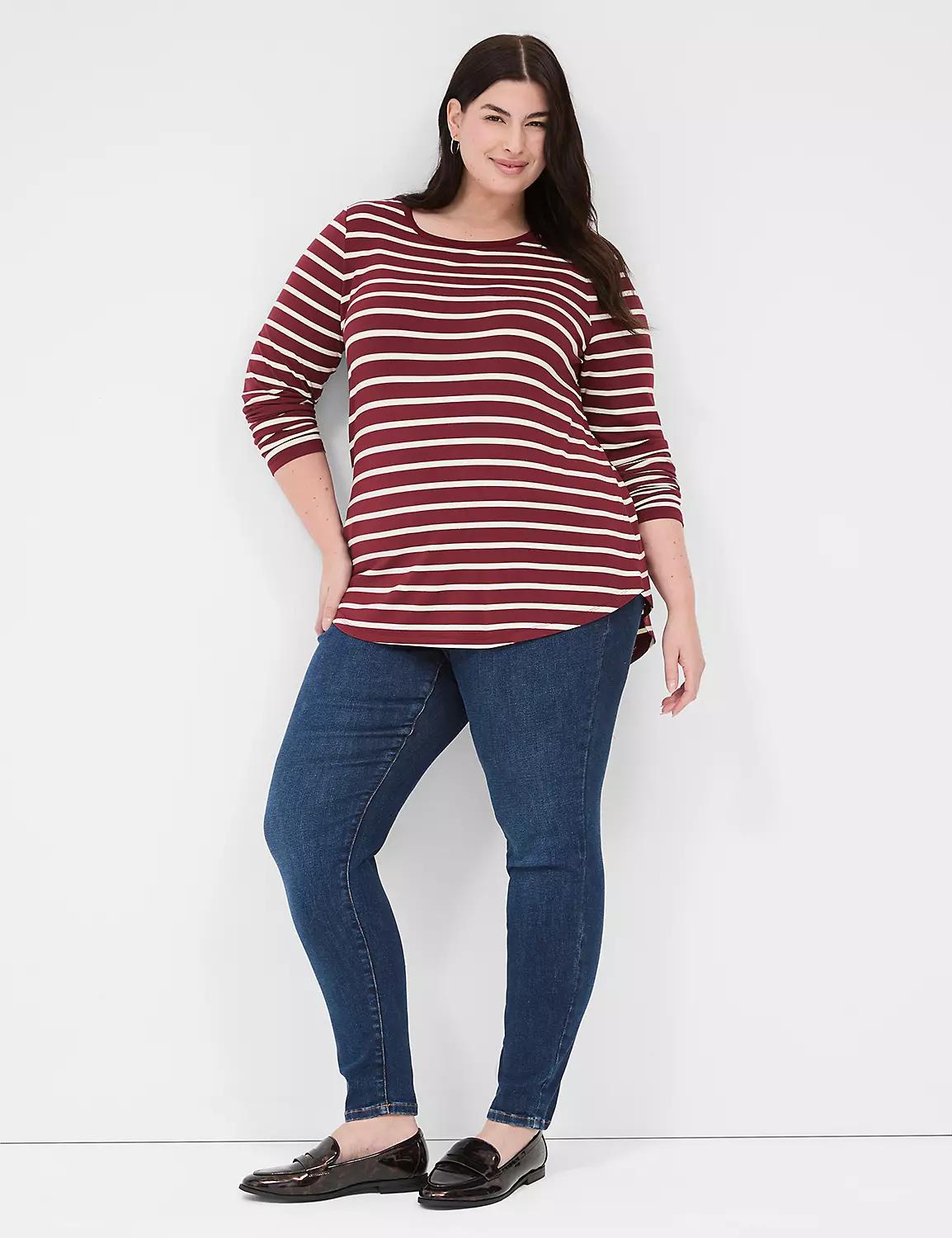 The Long-Sleeve Curved-Hem Tee Product Image