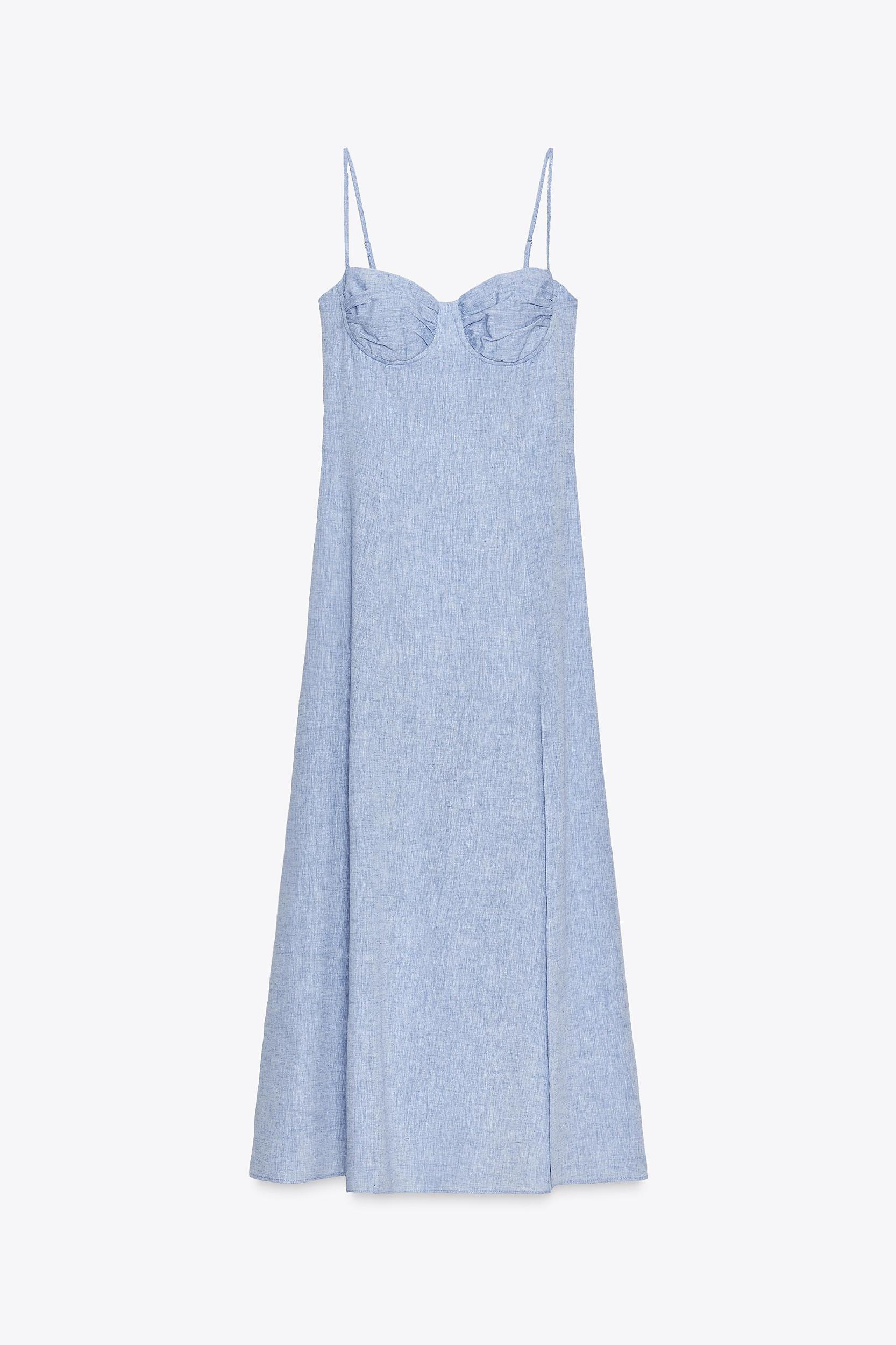 LINEN MIDI CORSET DRESS Product Image