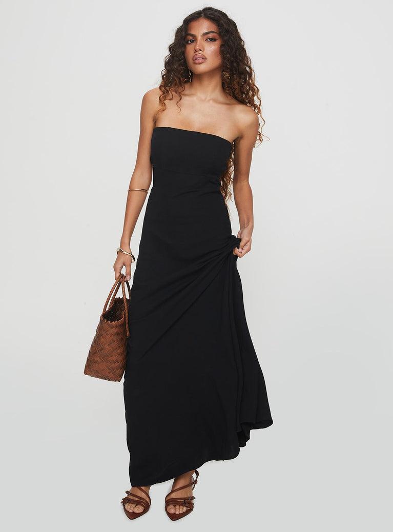 Yahir Strapless Maxi Dress Black Product Image