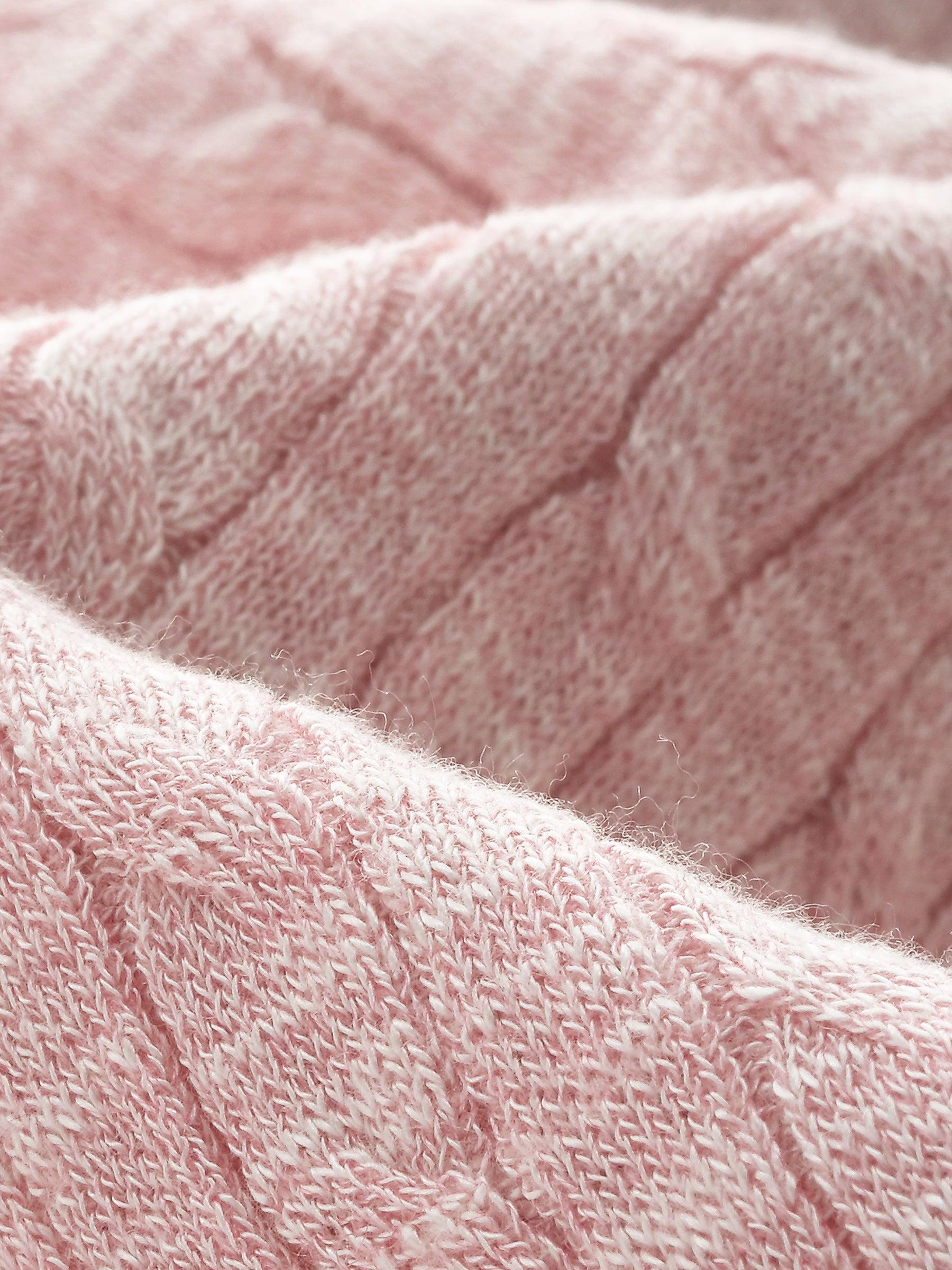 Round Neck Women Cable Knit T-Shirt Product Image