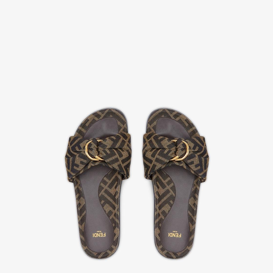 Fendi FeelBrown FF jacquard slides Product Image