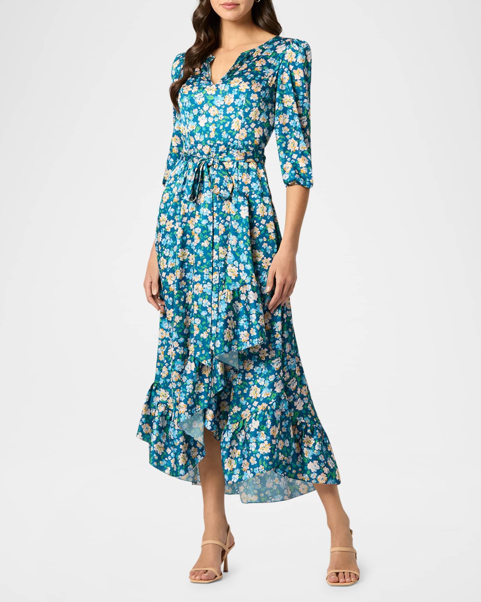 Lia Ruffle Floral-Print Midi Dress Product Image