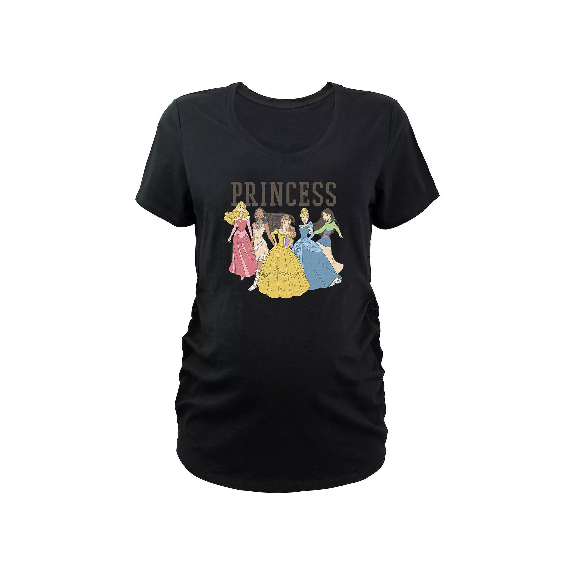 Maternity Disney Princess Varsity Team V-Neck Graphic Tee, Women's,  Product Image