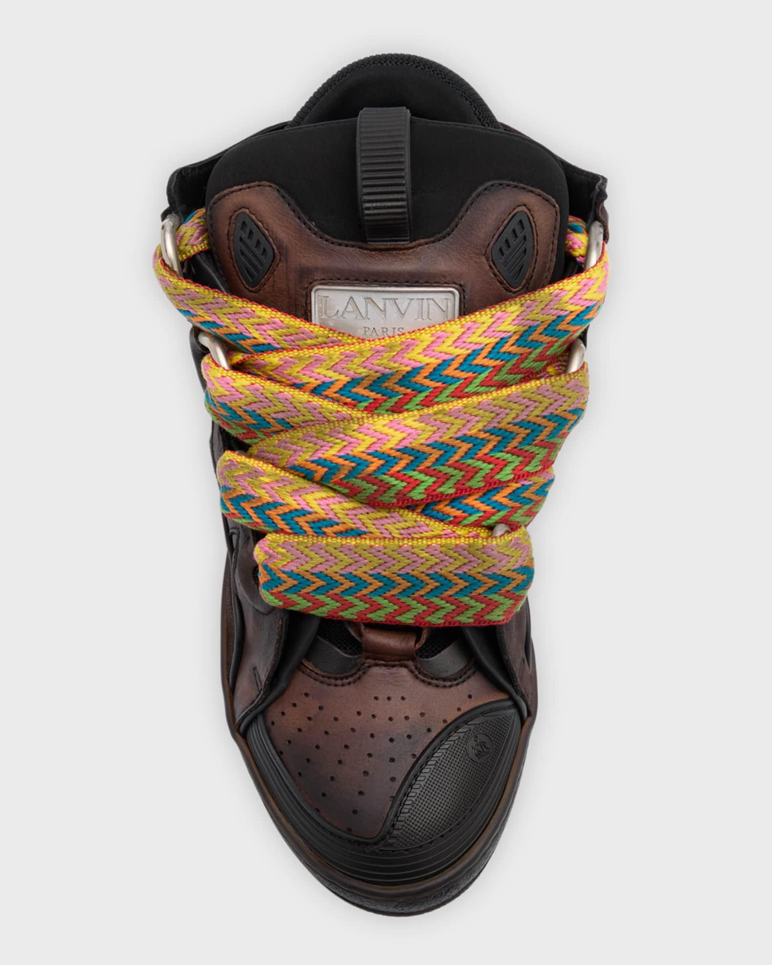 Men's Curb Leather Low-Top Sneakers Product Image