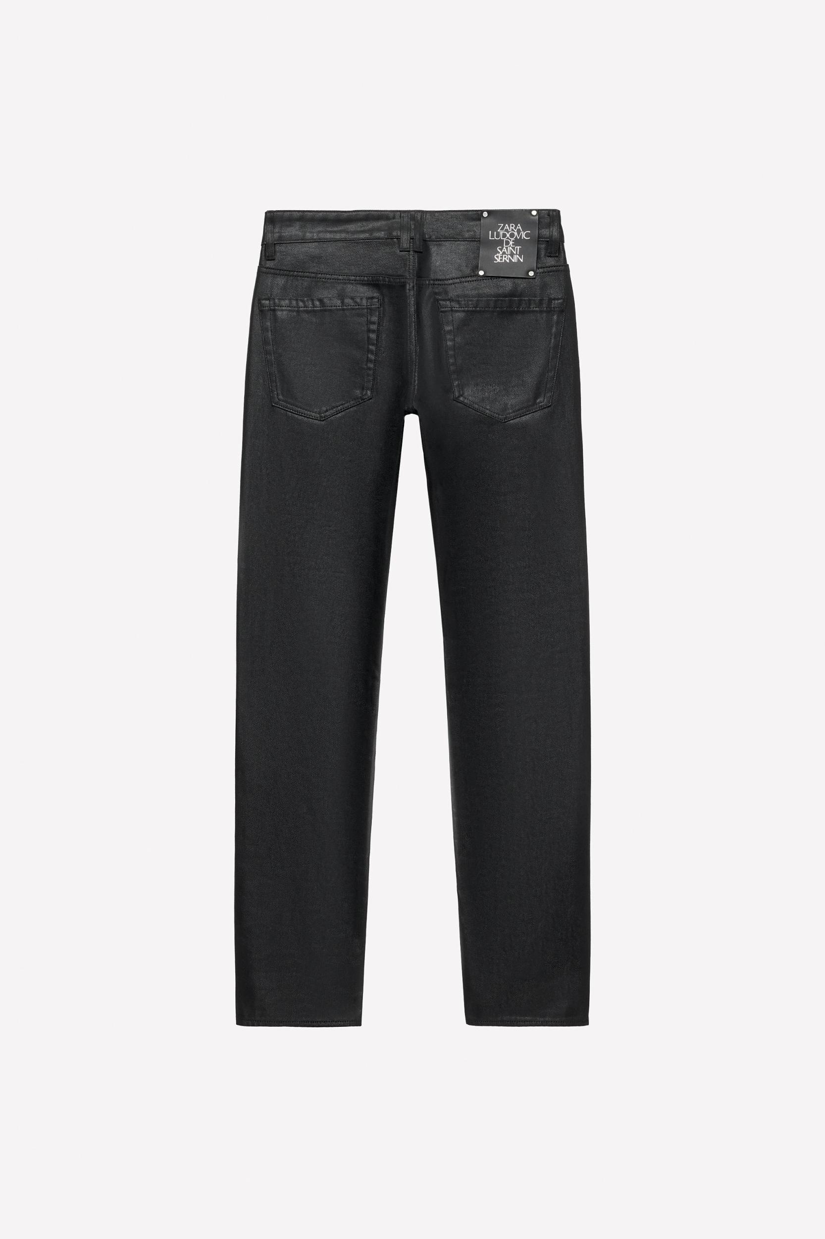 LUDOVIC DE SAINT SERNIN x ZARA WAXED LOW-RISE SLIM JEANS Product Image