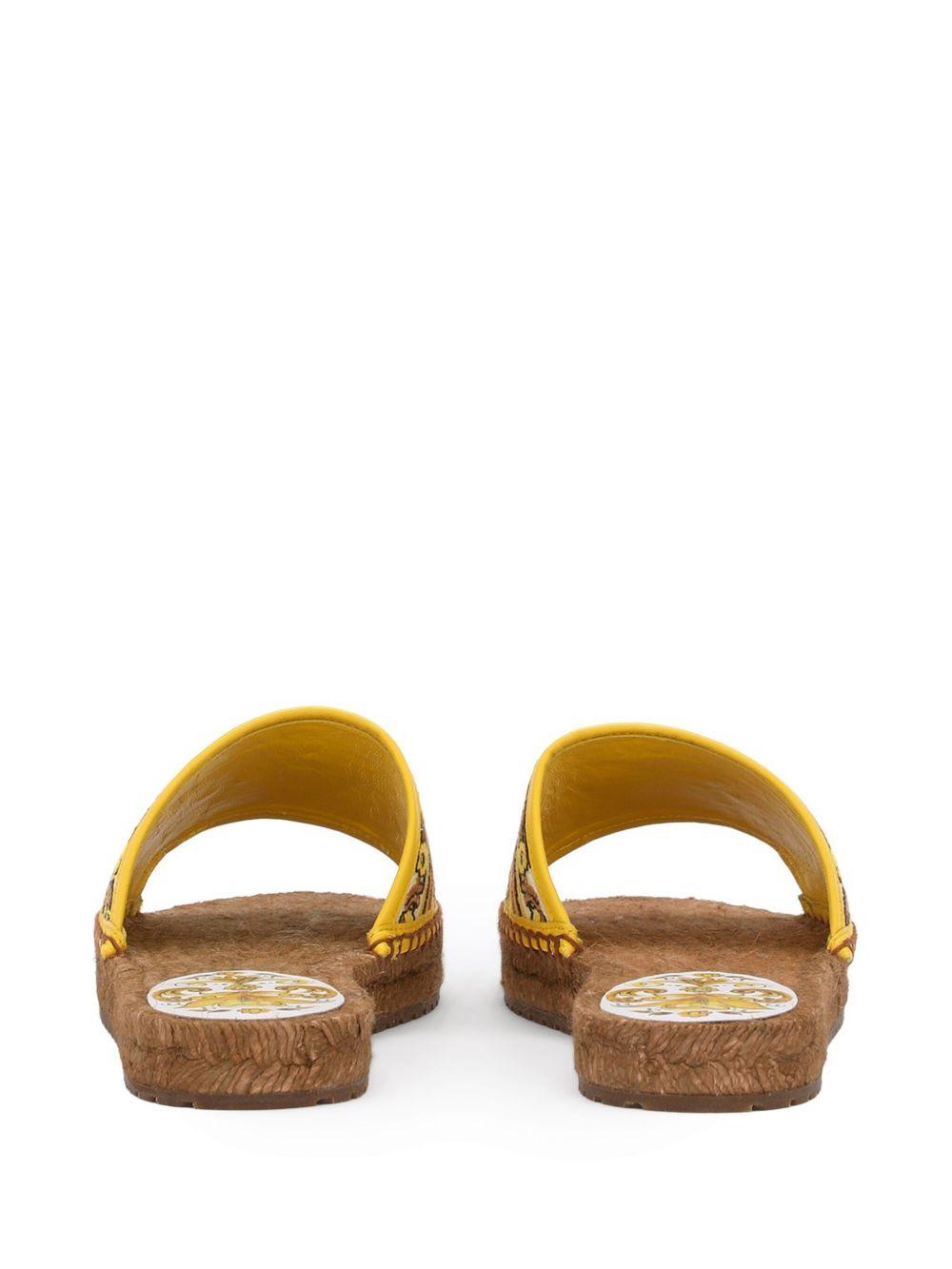 Majolica-print logo-embroidered sandals  Product Image