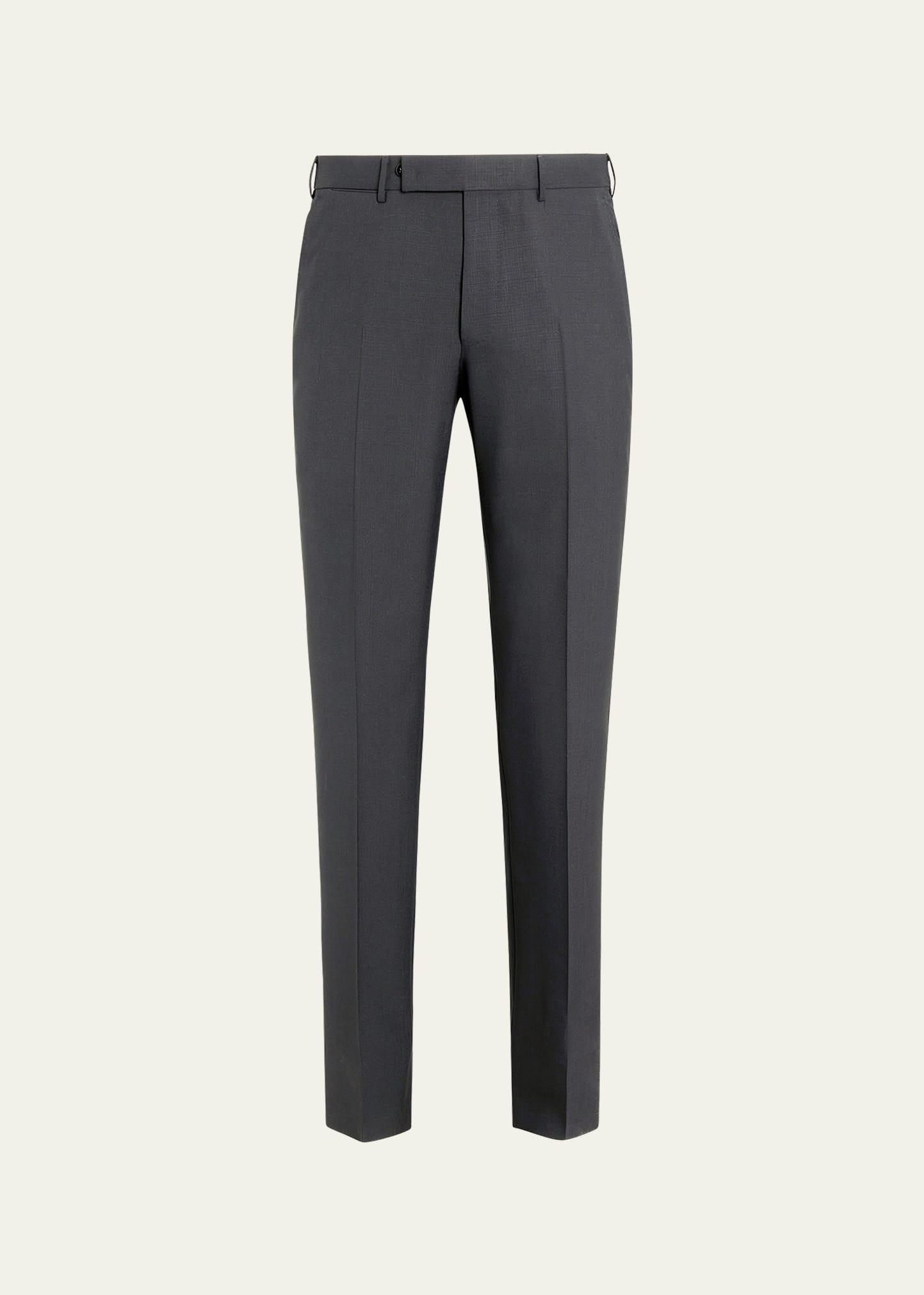Zegna Dark Grey High Performance Wool Pants Product Image