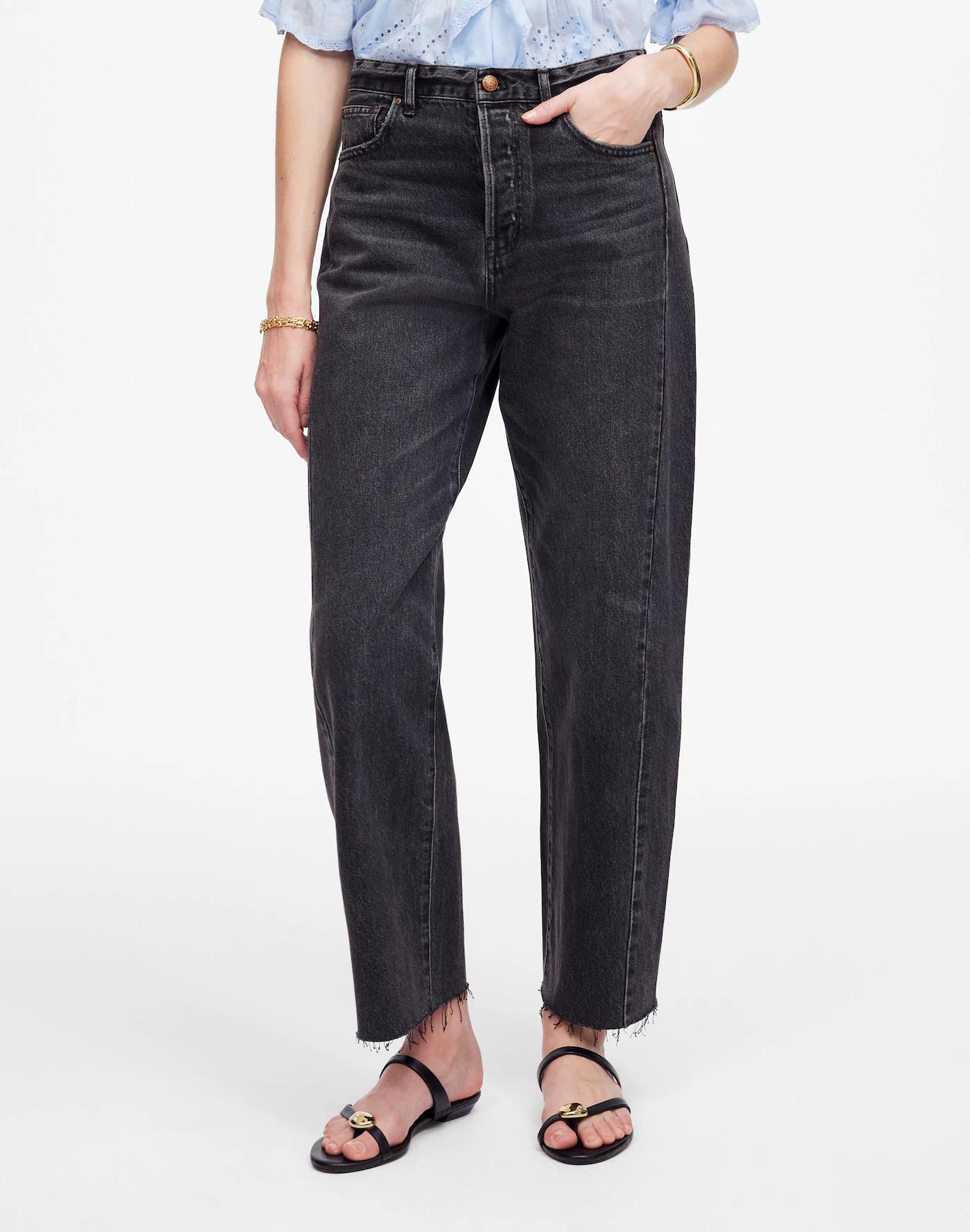 Tall Pieced Barrel-Leg Jeans Product Image