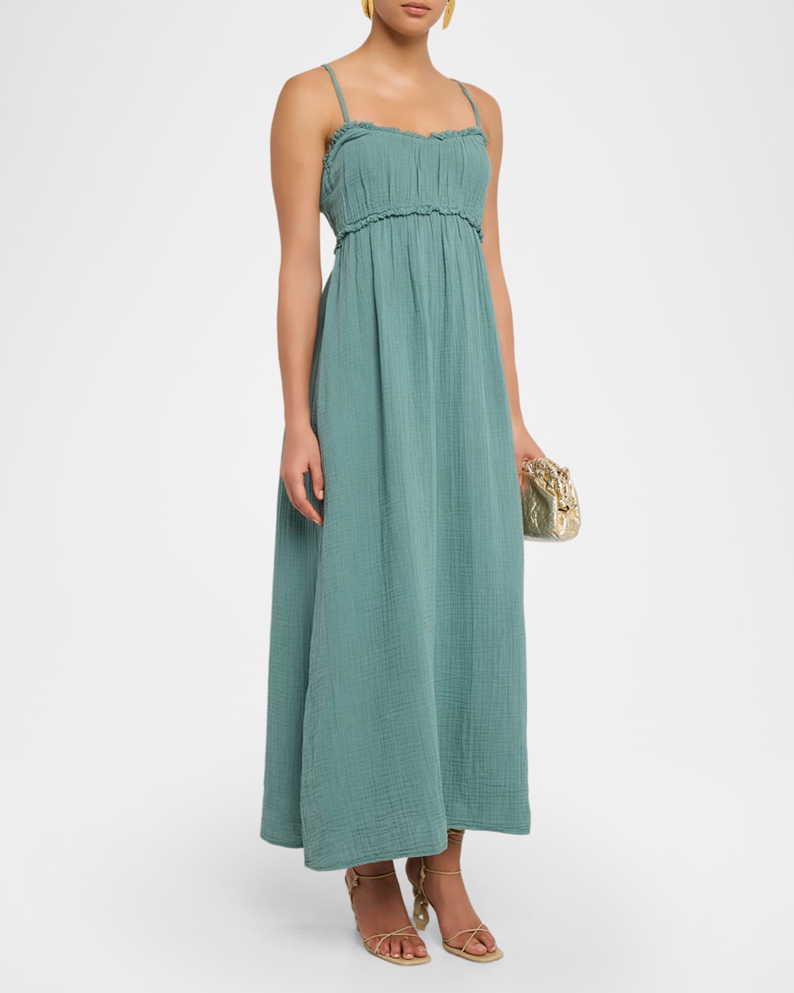 Jacinda Ruffle-Trim Cotton Gauze Maxi Dress Product Image