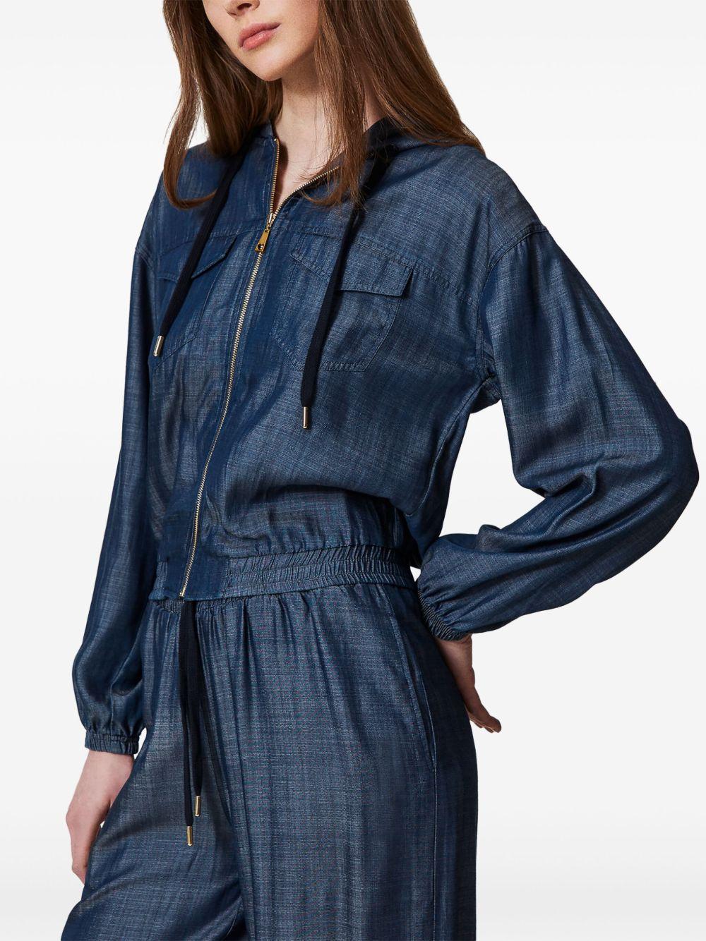 hooded denim jacket  Product Image