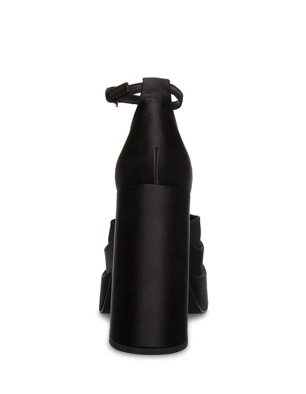 STEVEN MADDEN Charlize Satin Platform Heels - BLACK Product Image