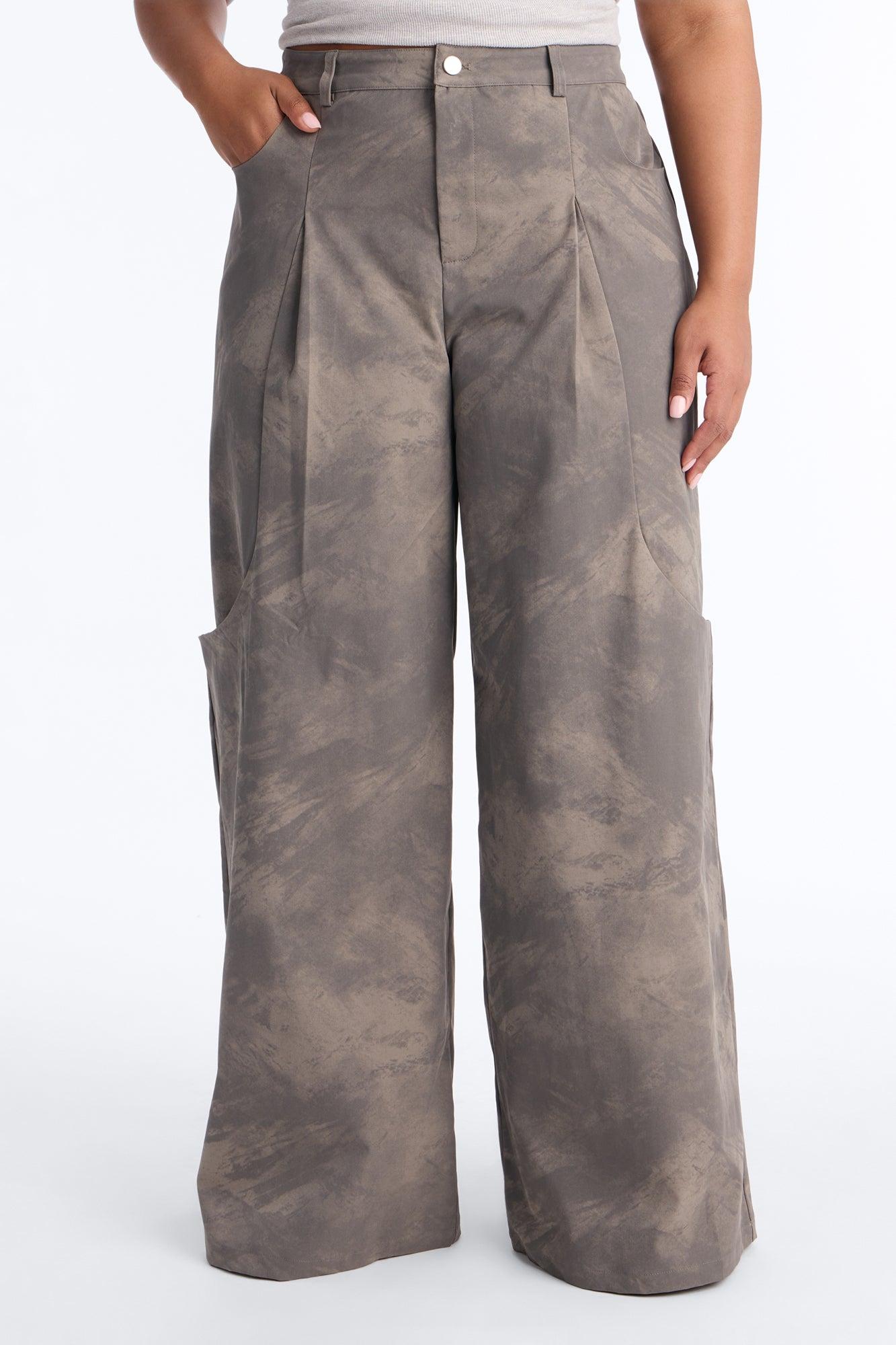 Soraya Wide Leg Pleated Pant - Grey Female Product Image