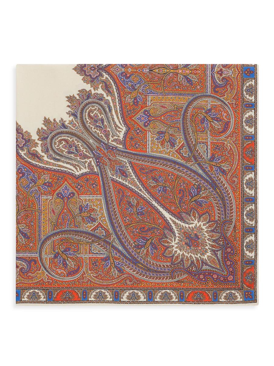 Womens Square Scarf in Paisley Silk Twill Product Image