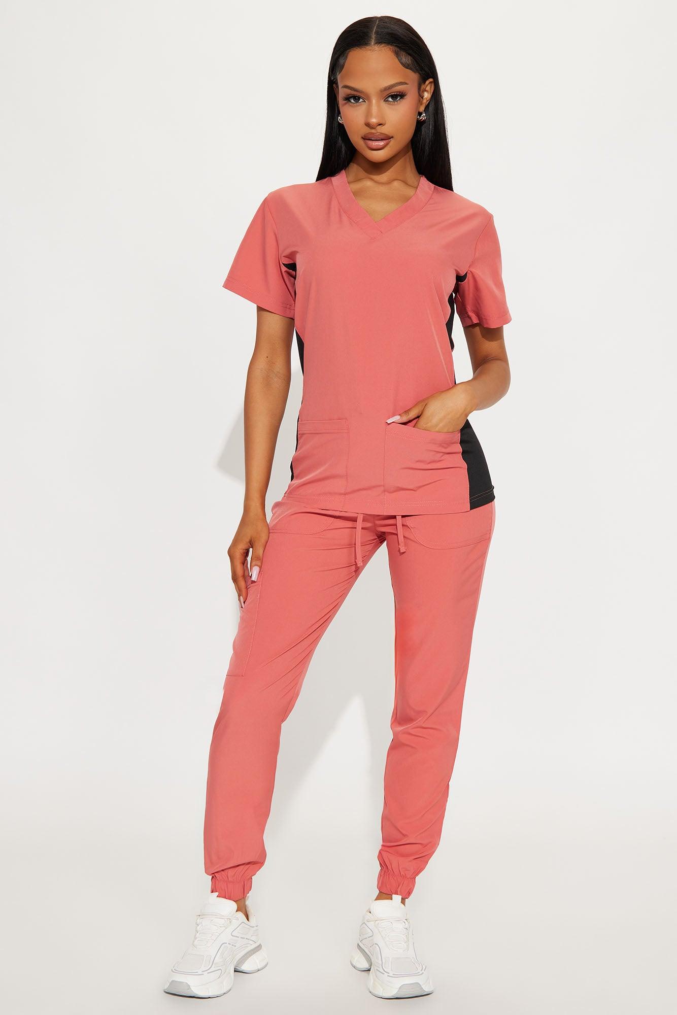 Get Better 4 Way Stretch Scrub Uniform Jogger Set - Terracotta Product Image