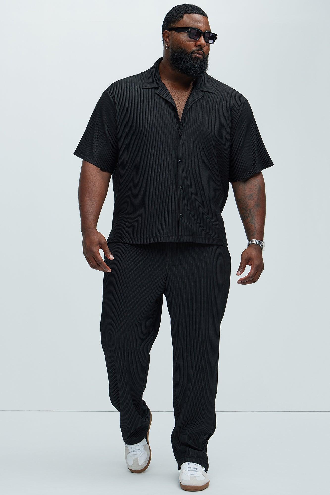 Potential Straight Pleated Pants - Black Product Image