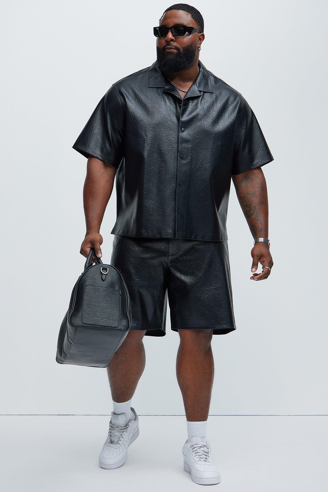 Riker Faux Leather Shirt - Black Product Image