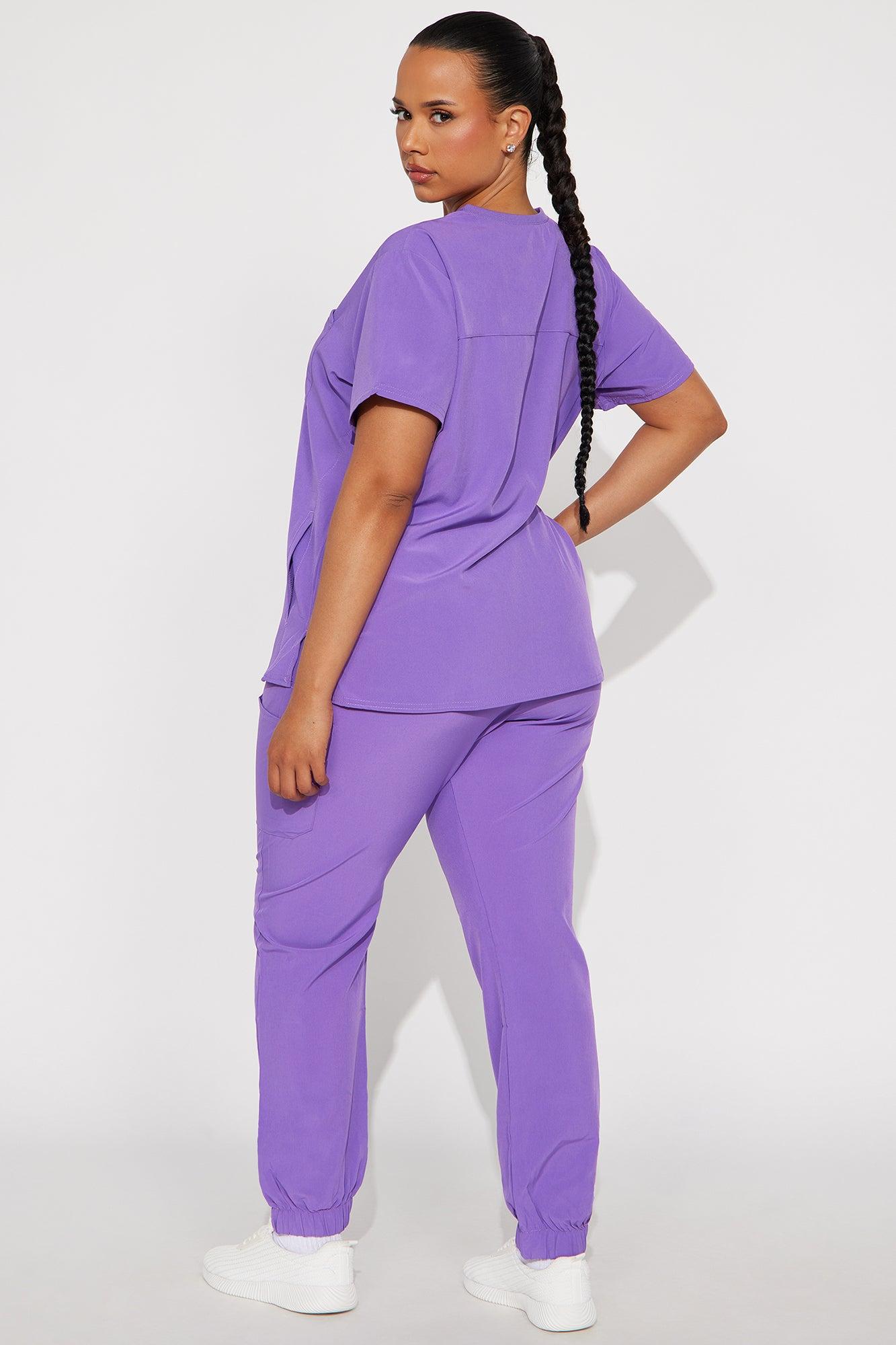 Daily Routine Stretch Uniform Scrub Jogger Set - Purple Product Image