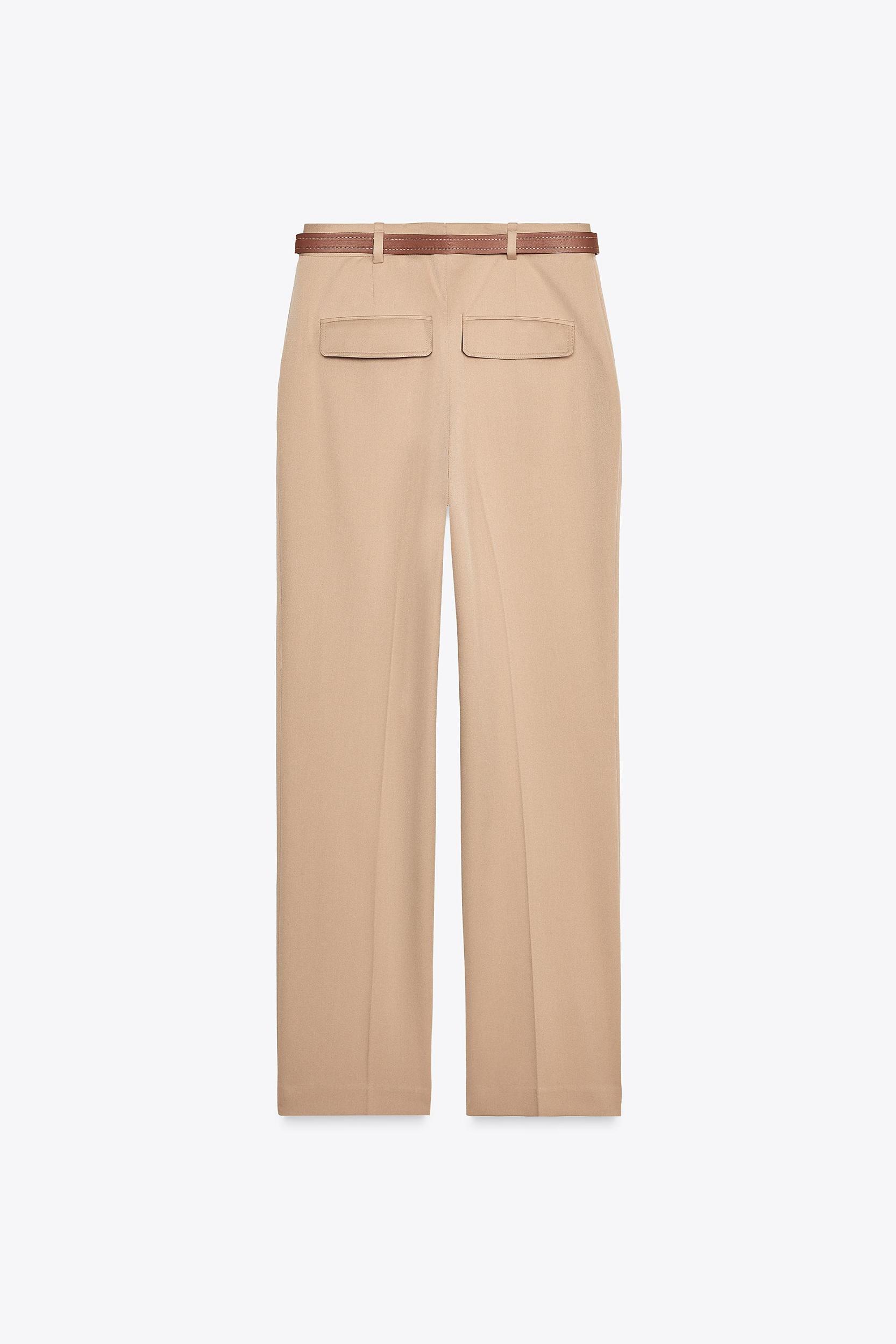 BELTED STRAIGHT LEG PANTS Product Image