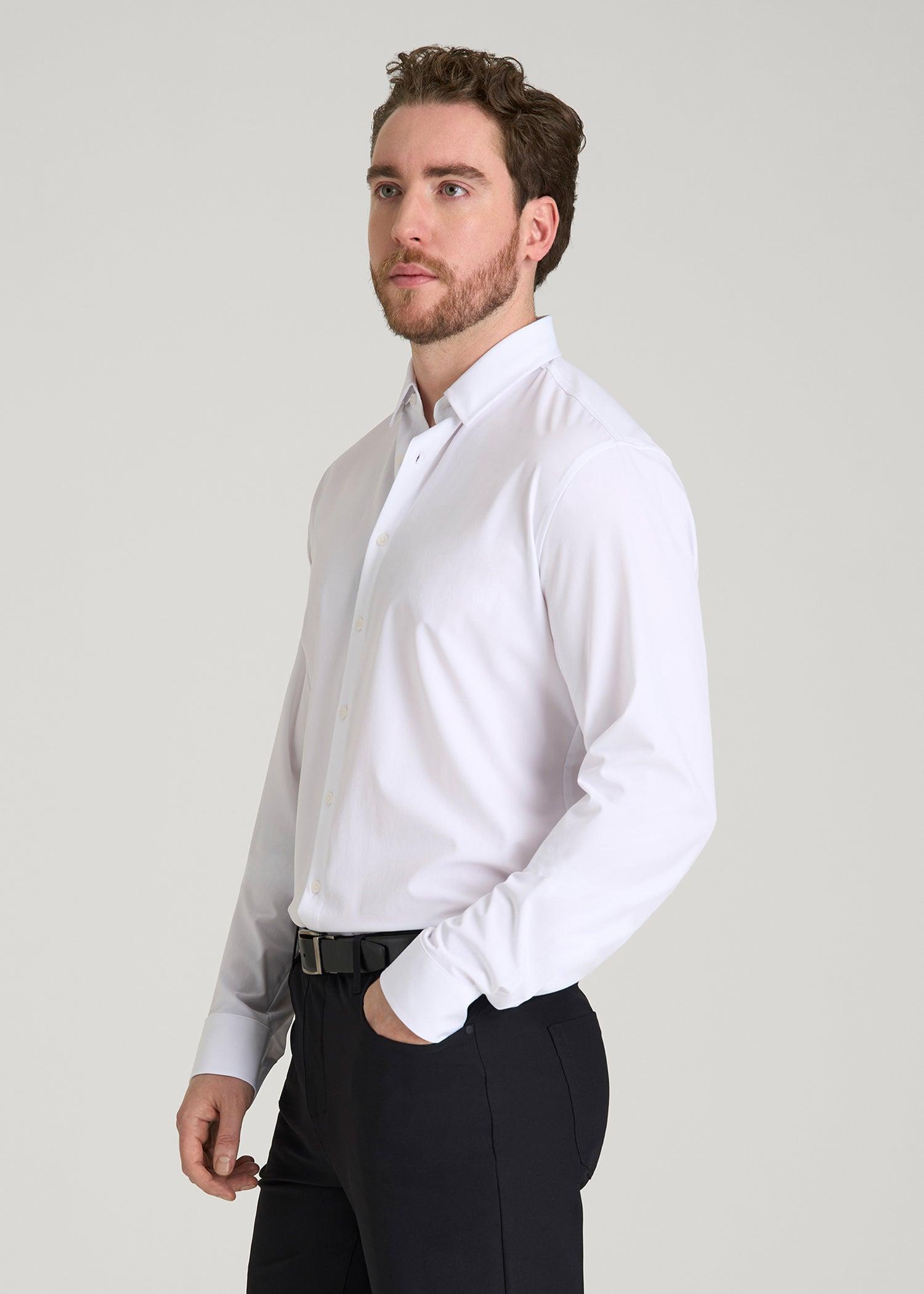 Traveler Stretch Dress Shirt in White Male Product Image