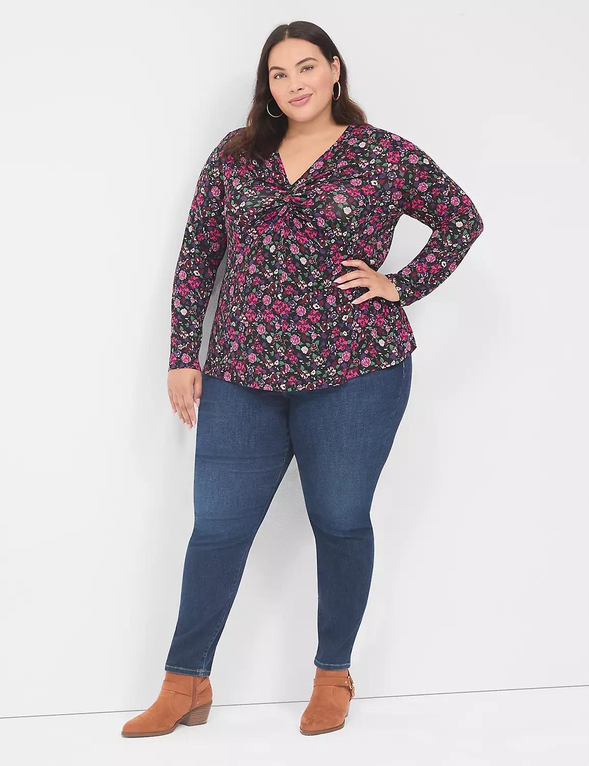 Swing V-Neck Twist-Front Top Product Image