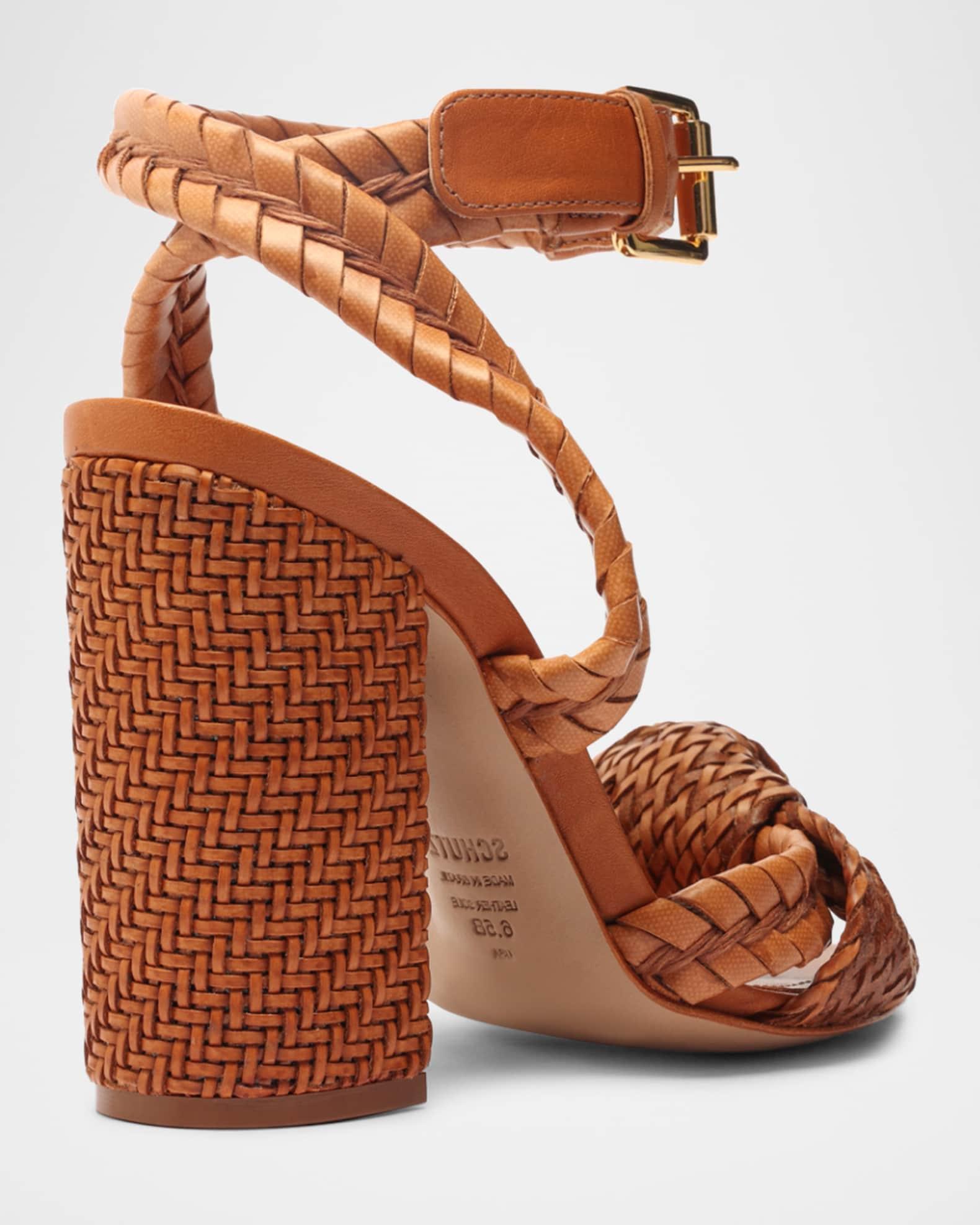 Khari Knotted Leather Ankle-Strap Sandals Product Image