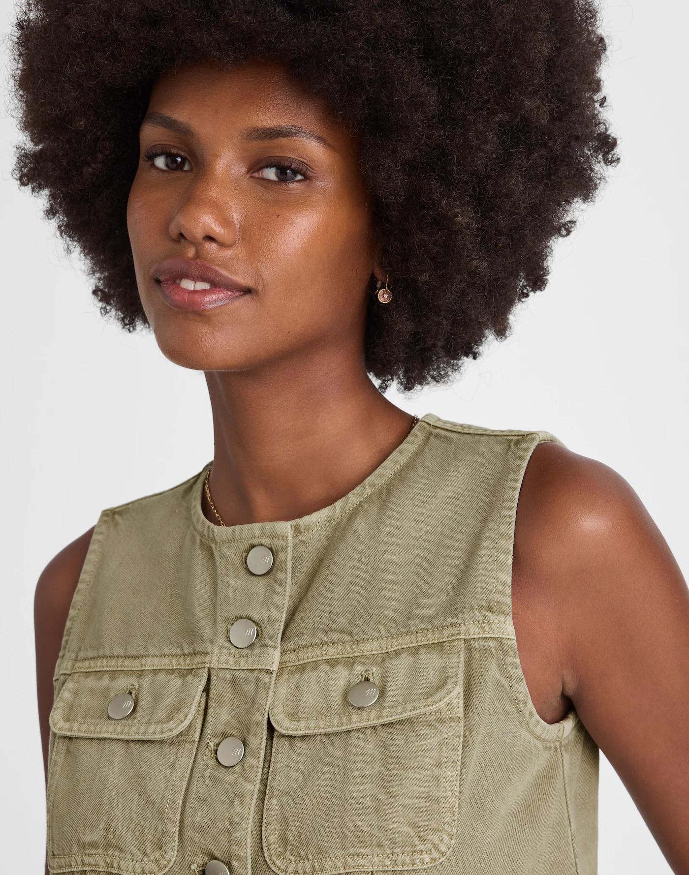 Cropped Denim Vest: Airy Denim Edition Product Image