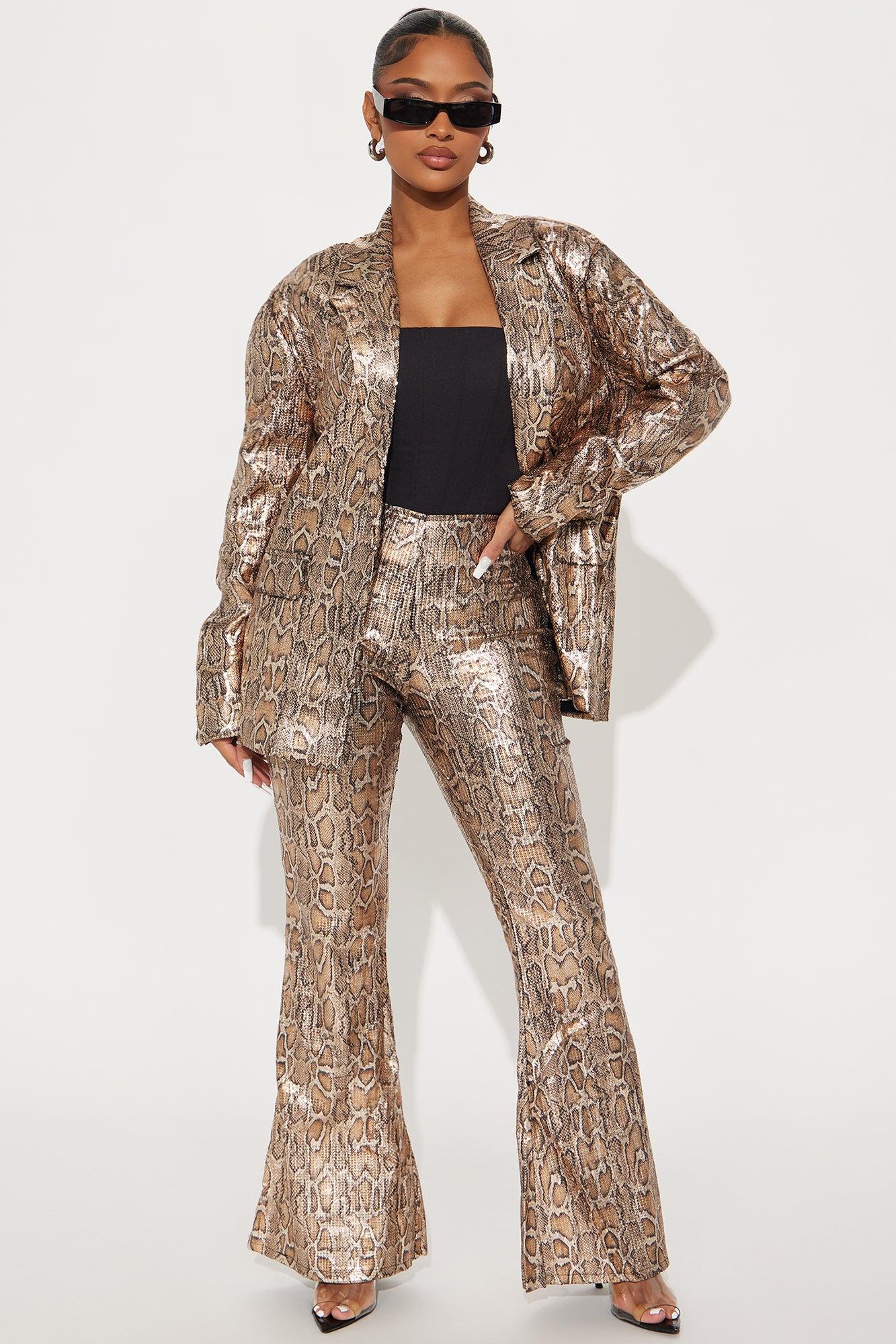 Hard To Get Leopard Sequin Blazer - Taupe/combo Product Image