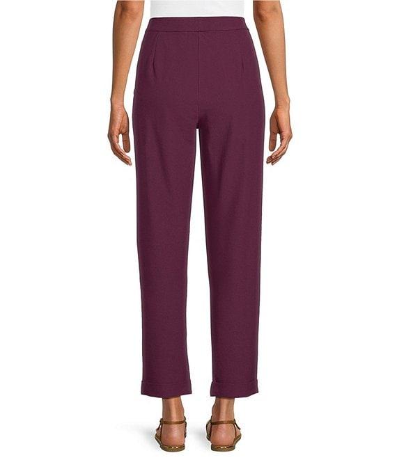Eileen Fisher Stretch Crepe Flat Front Ankle Tapered Pants Product Image