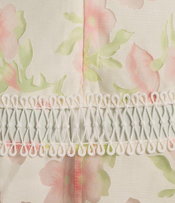 Layered With Love Blair Floral Burnout Jacquard V Neck Long Sleeve A-Line Mini Dress Product Image