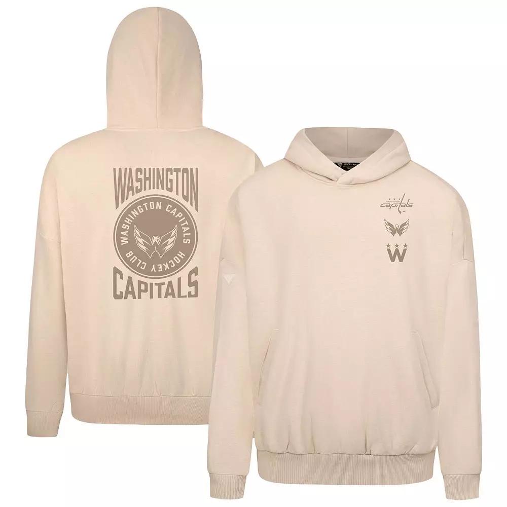 Men's Levelwear Cream Washington Capitals Contact Stamp Pullover Hoodie,  Product Image