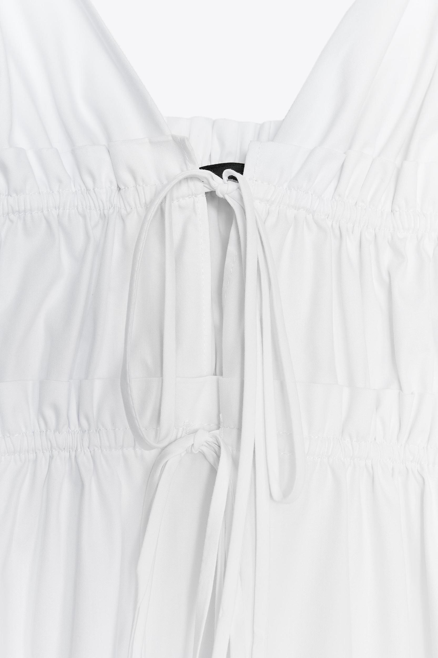 POPLIN MIDI DRESS WITH STRAPS Product Image