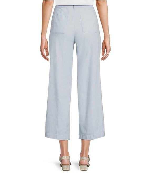 NYDJ Stretch Linen Blend High Rise Wide Leg Cargo Capri Pants Product Image