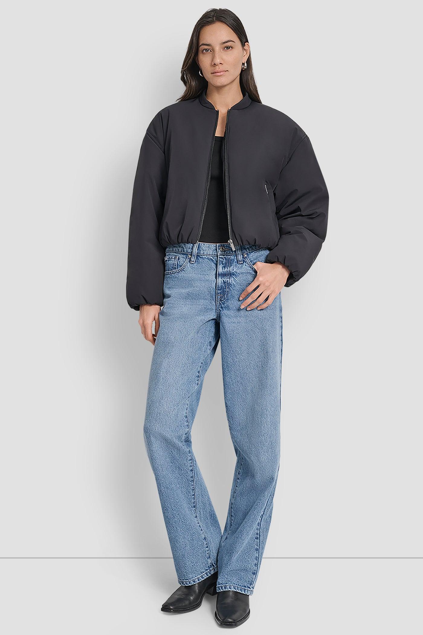 MATTE NYLON BOMBER STYLE JACKET Product Image