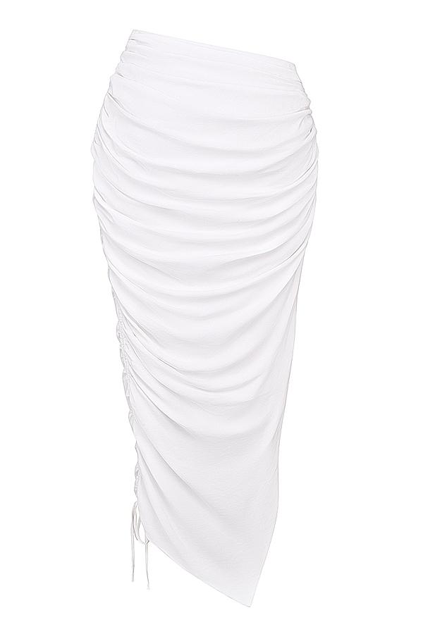 Loie  white gathered maxi skirt Product Image