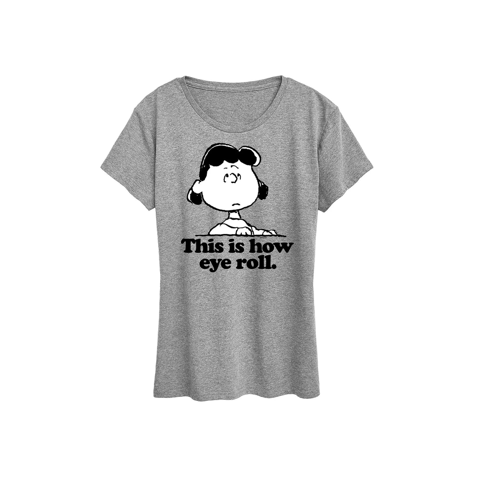 Women's Peanuts Lucy This Is How Eye Roll Graphic Tee,  Product Image