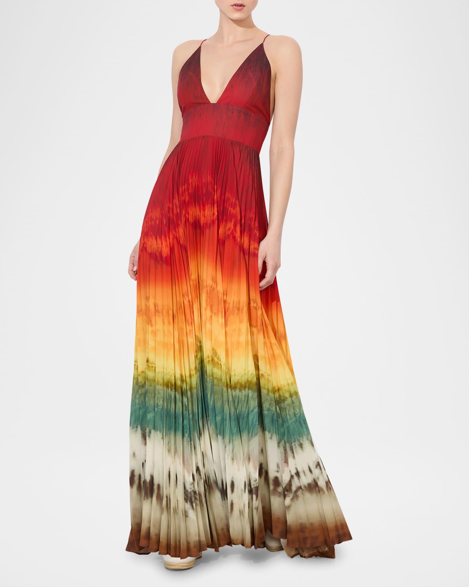 Lauren Pleated V-Neck Maxi Dress Product Image