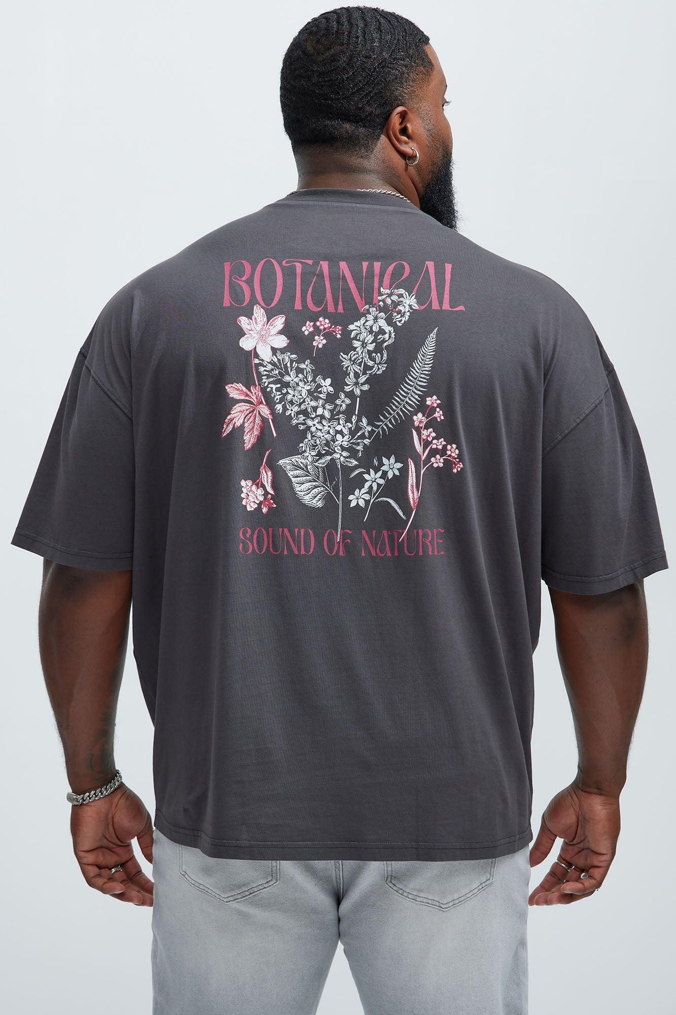 Botanical Sound Of Nature Oversized Short Sleeve Tee - Charcoal Product Image