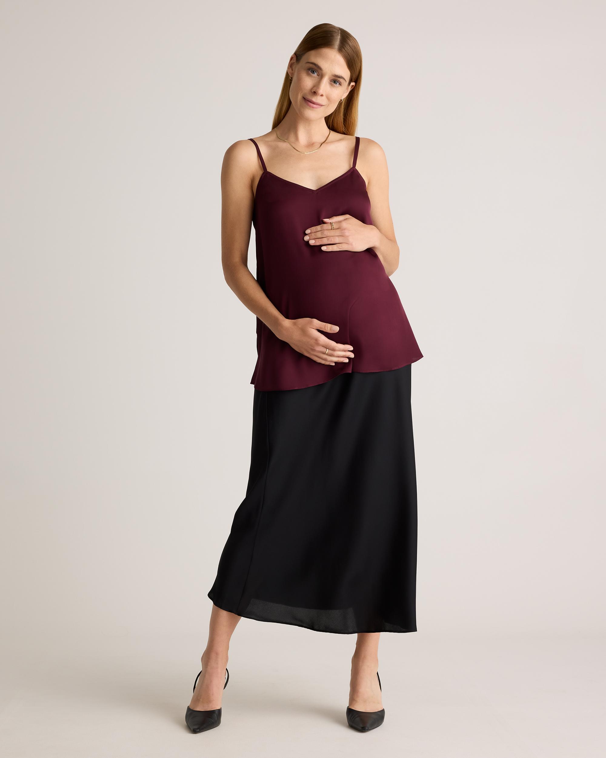 Quince | Women's Washable Stretch Silk V-Neck Maternity Cami Mulberry Silk Product Image