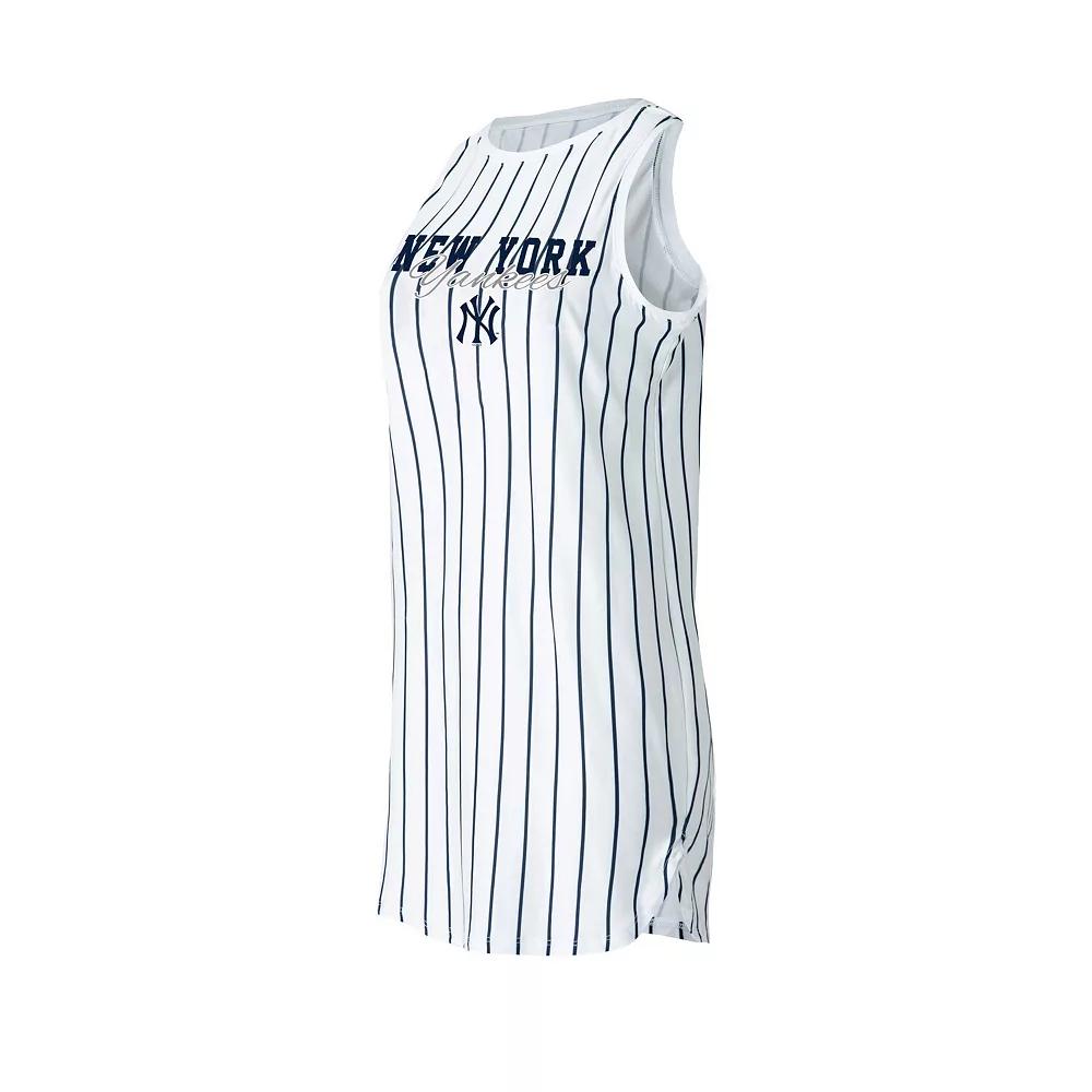 Women's Concepts Sport White Boston Red Sox Reel Pinstripe Knit Sleeveless Nightshirt,  Product Image