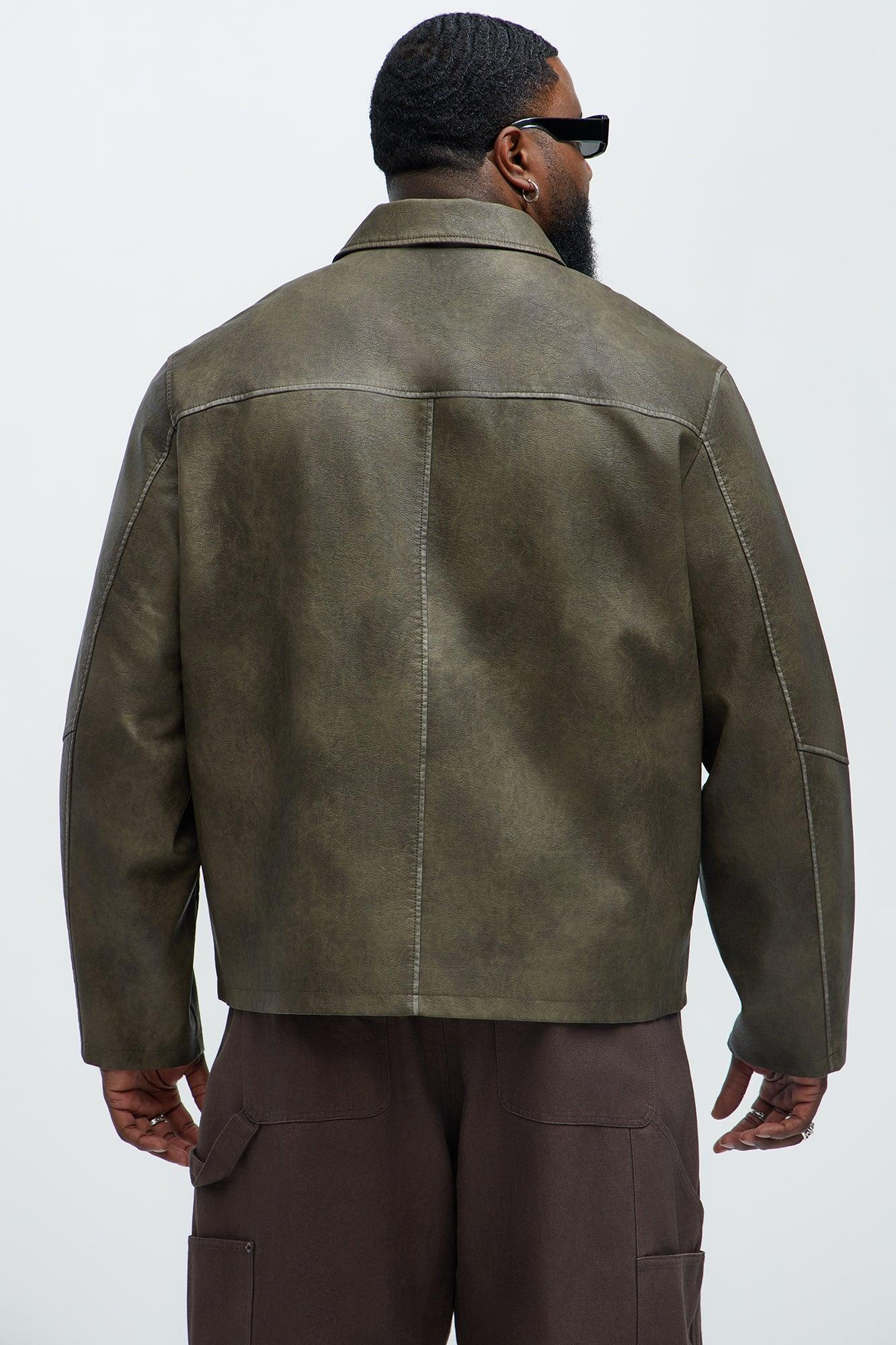 Kenosha Faux Leather Jacket - Brown Product Image